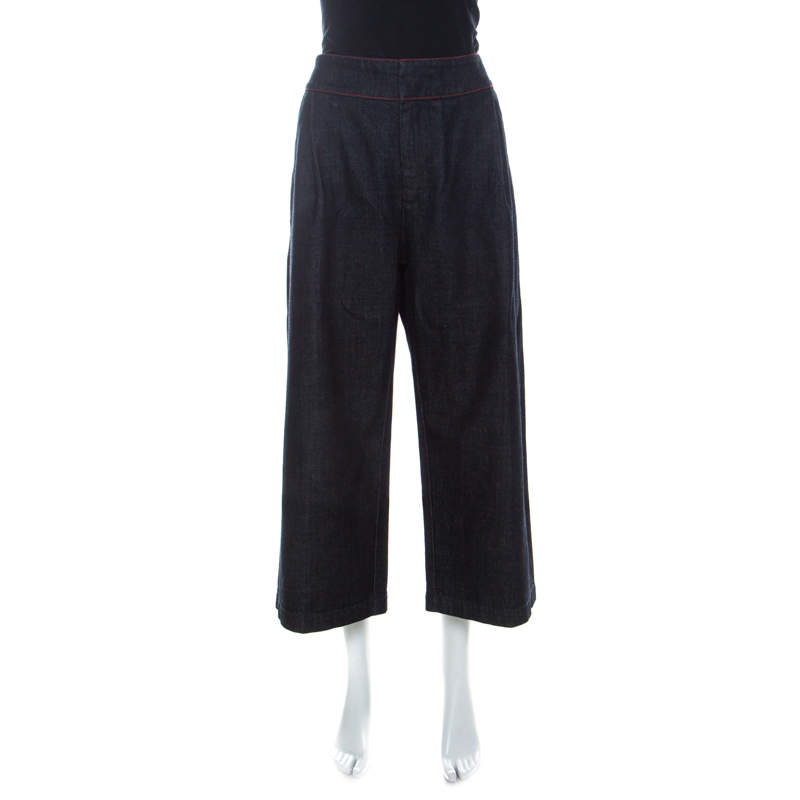 Pre Owned Marni Indigo High Waisted Denim Culottes M 