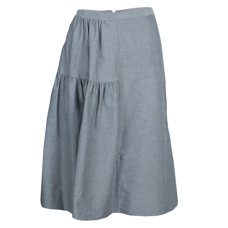 Marni Grey Gathered Cotton Skirt S 