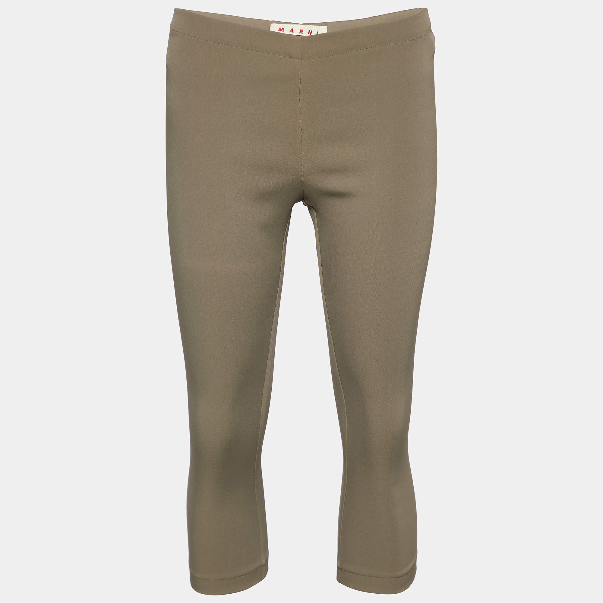 Pre Owned Marni Beige Stretch Cropped Leggings S