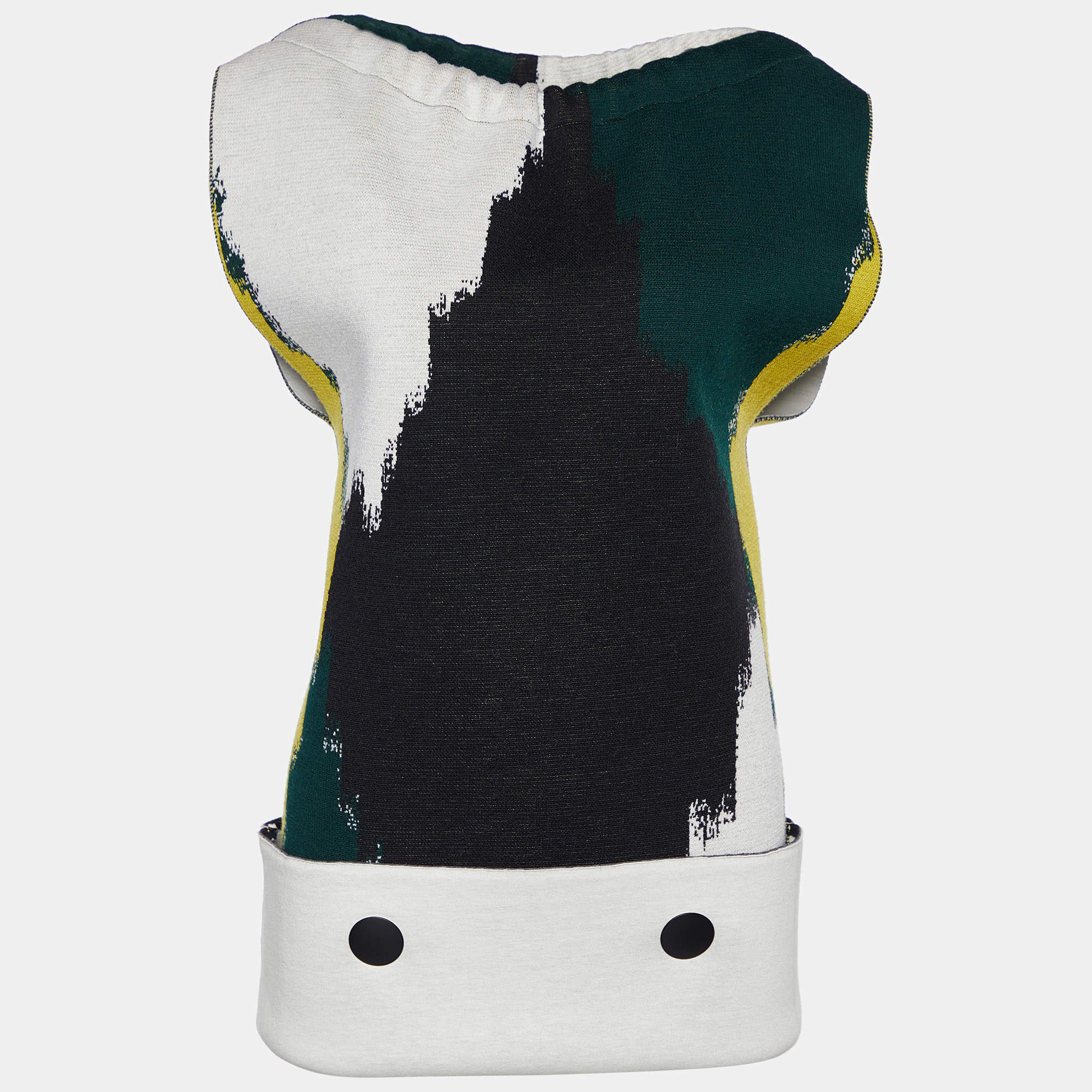 Marni Multicolor Intarsia Knit Boxy Sweater S