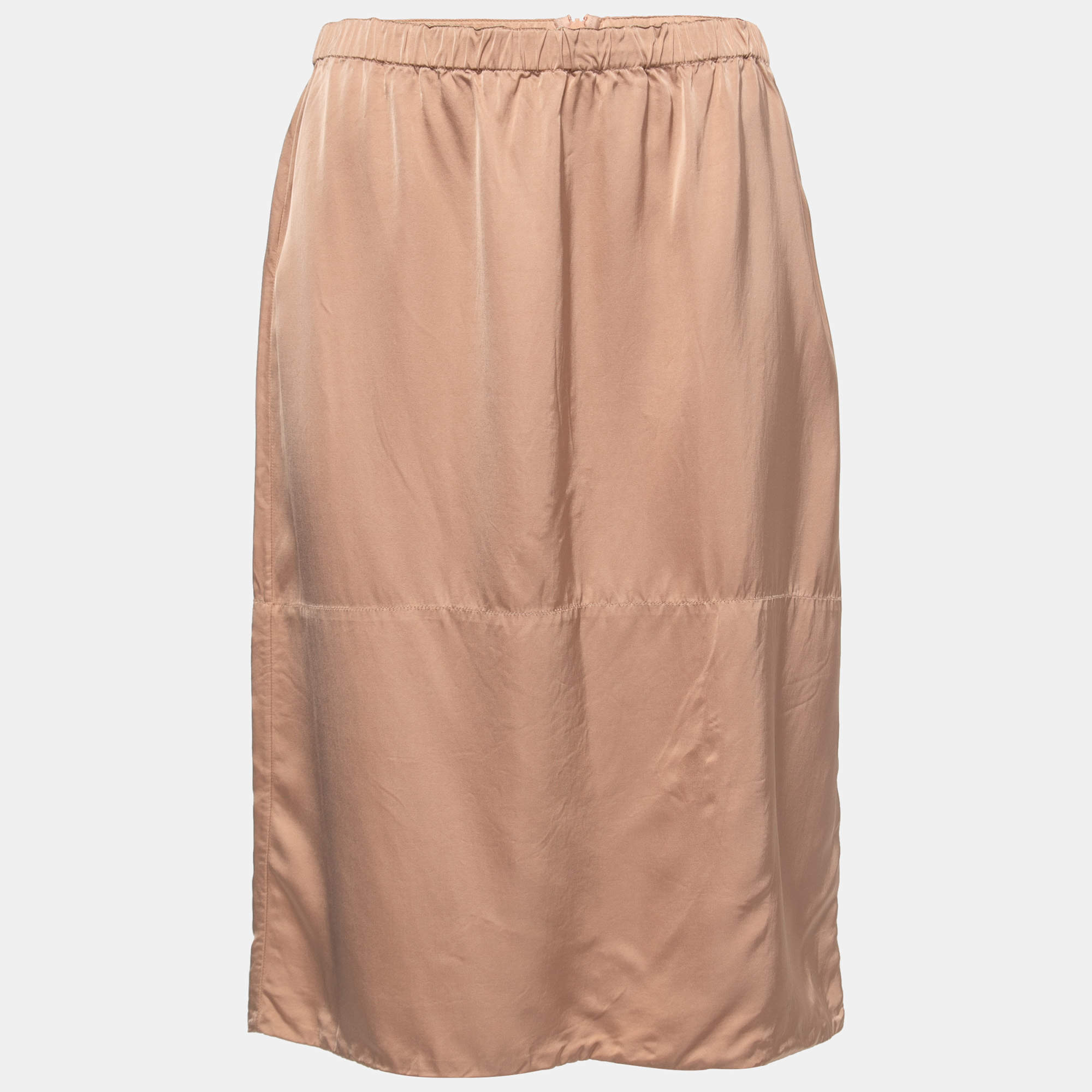 Marni Beige Satin Midi Skirt M