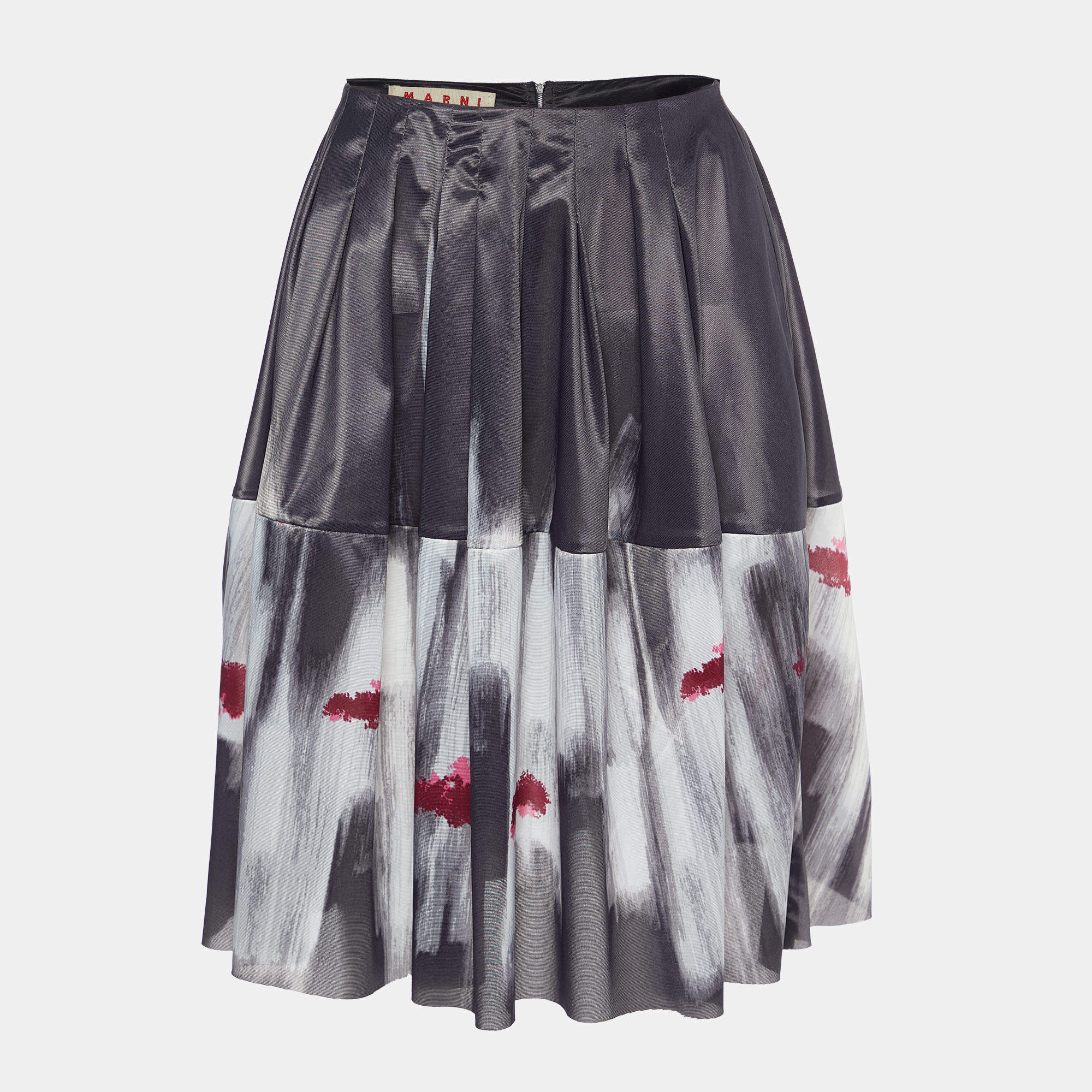 Pre Owned Marni Black Printed Nylon Mini Skirt S