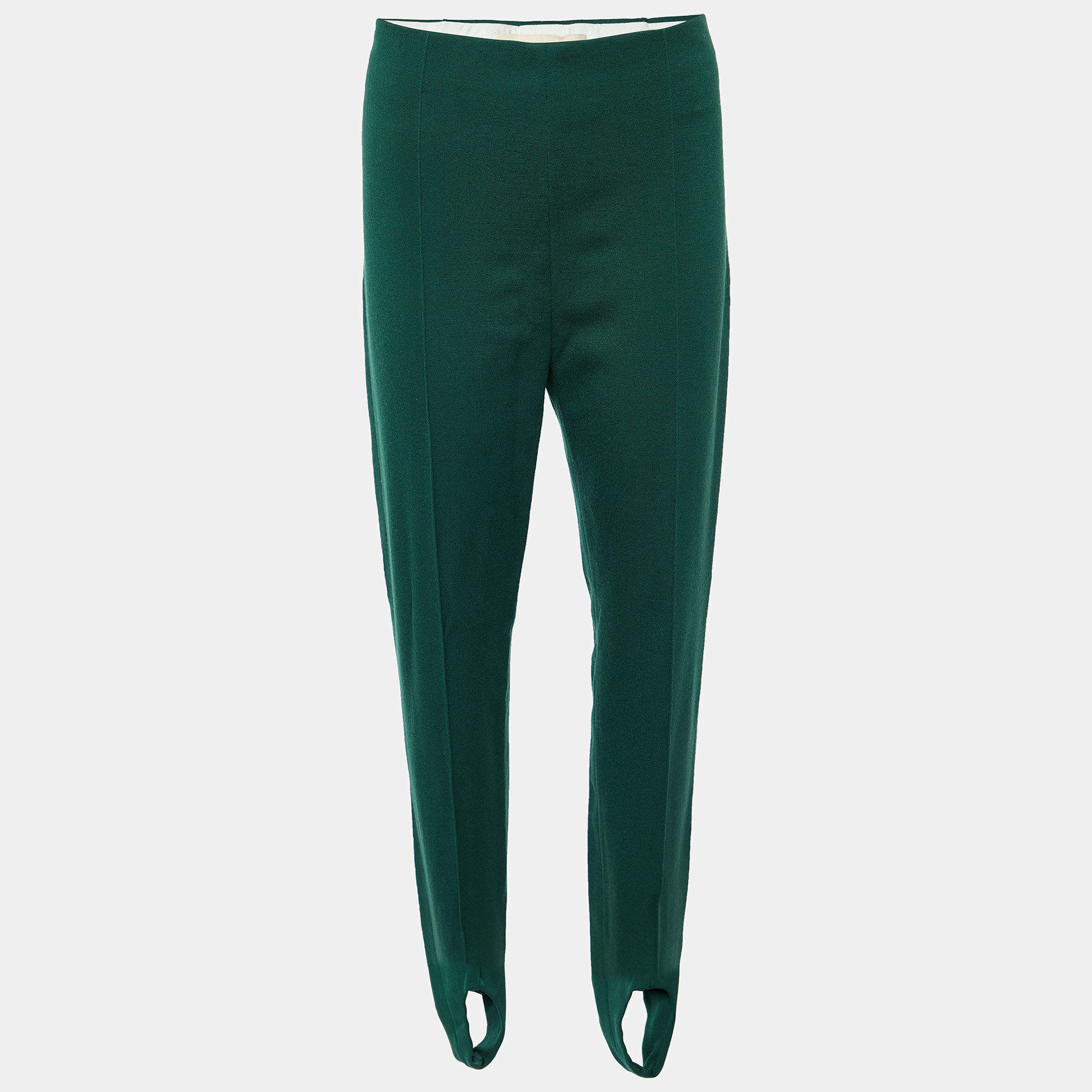Marni Green Wool Blend Stirrup Trousers M