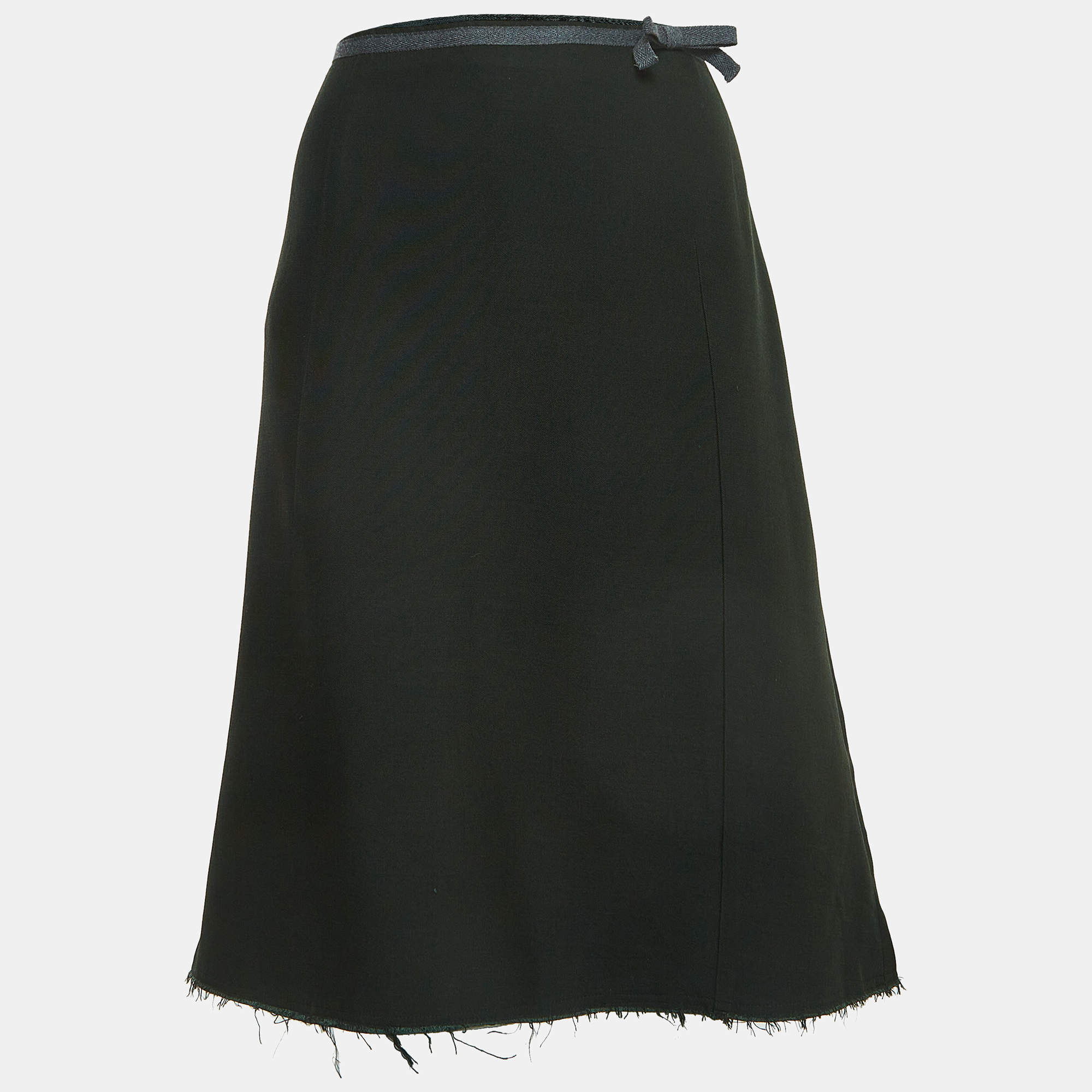 Marni Dark Green Wool Blend Midi Skirt M