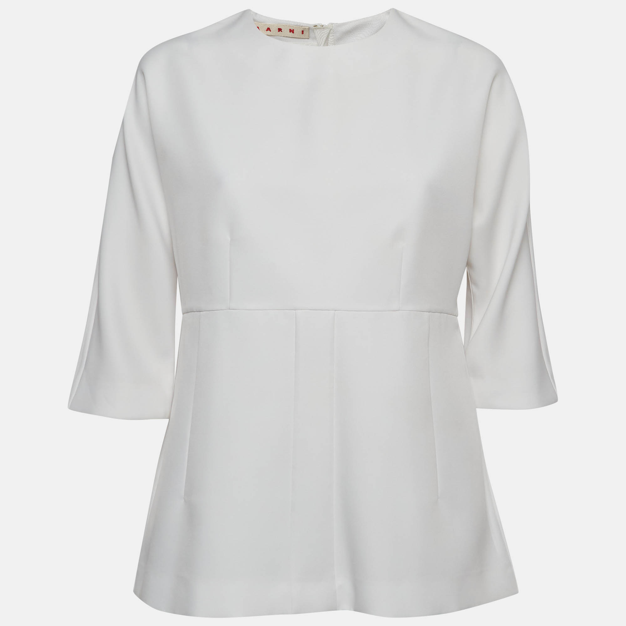 Marni White Peplum Top M