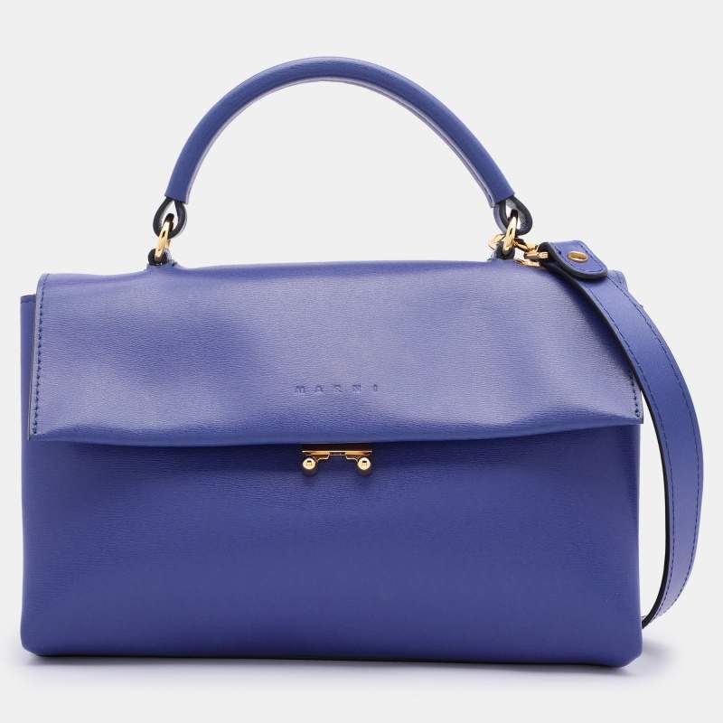 Marni Blue Leather Top Handle Bag