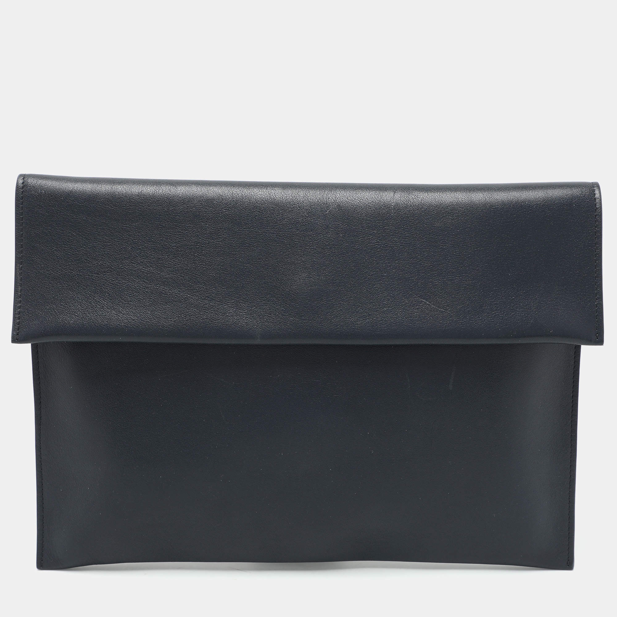 Pre Owned Marni Navy Blue Leather Flap Clutch