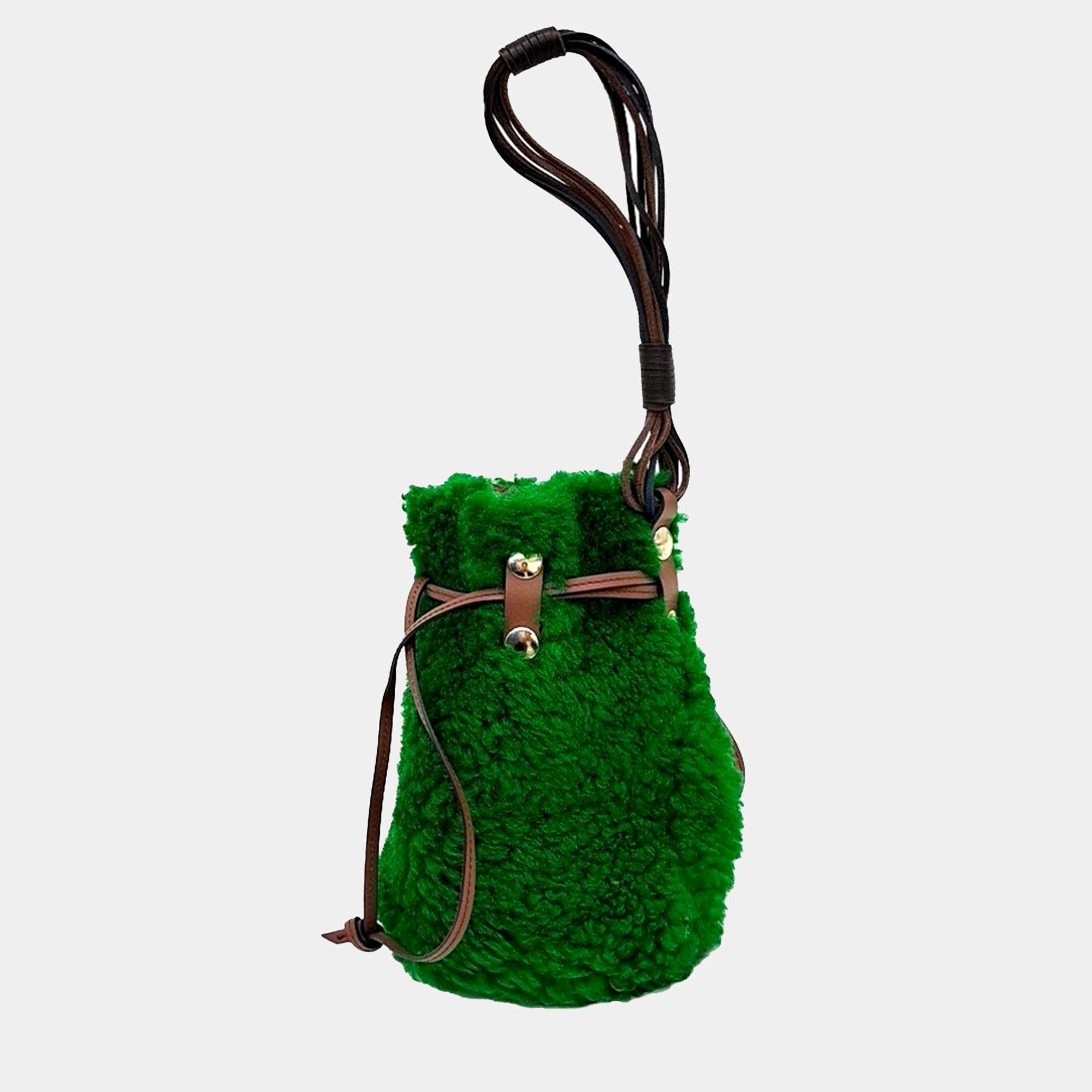 Marni Green Shearling Fur Marni Green Fur shearling tote bag