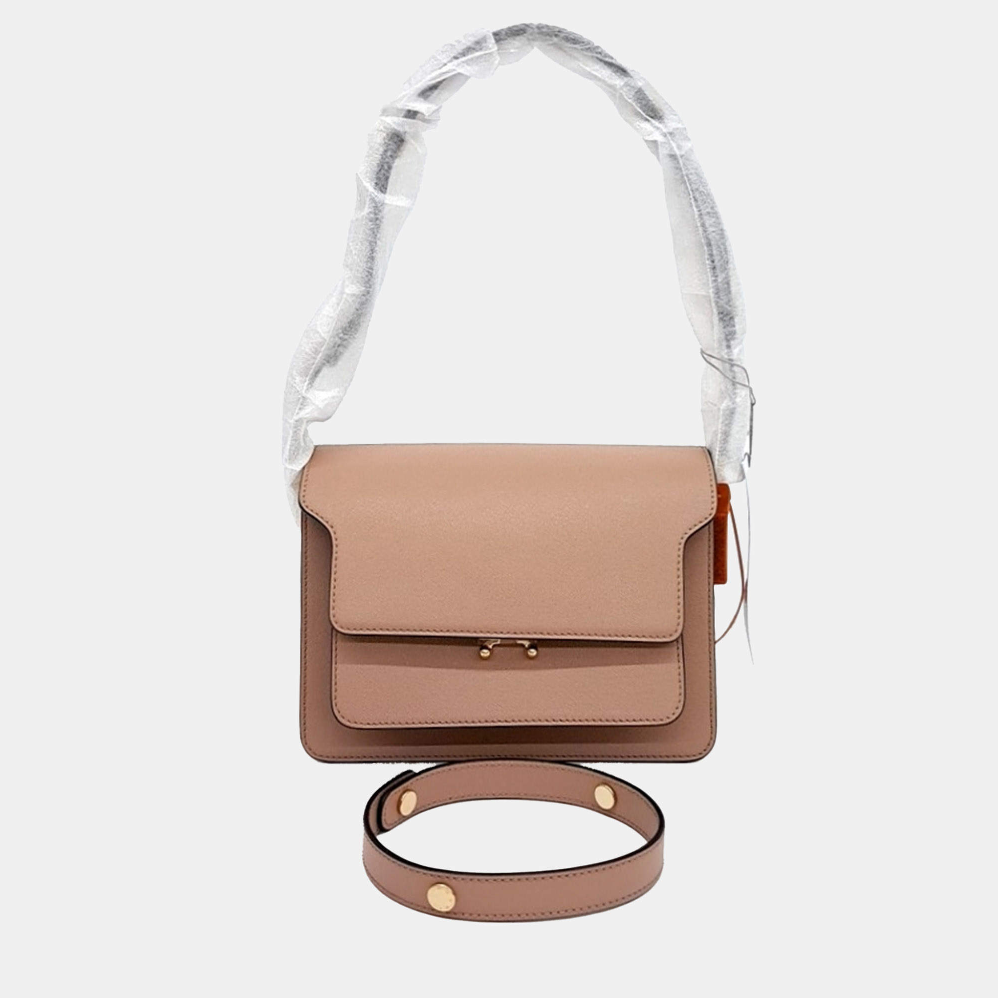Marni Brown Leather trunk bag