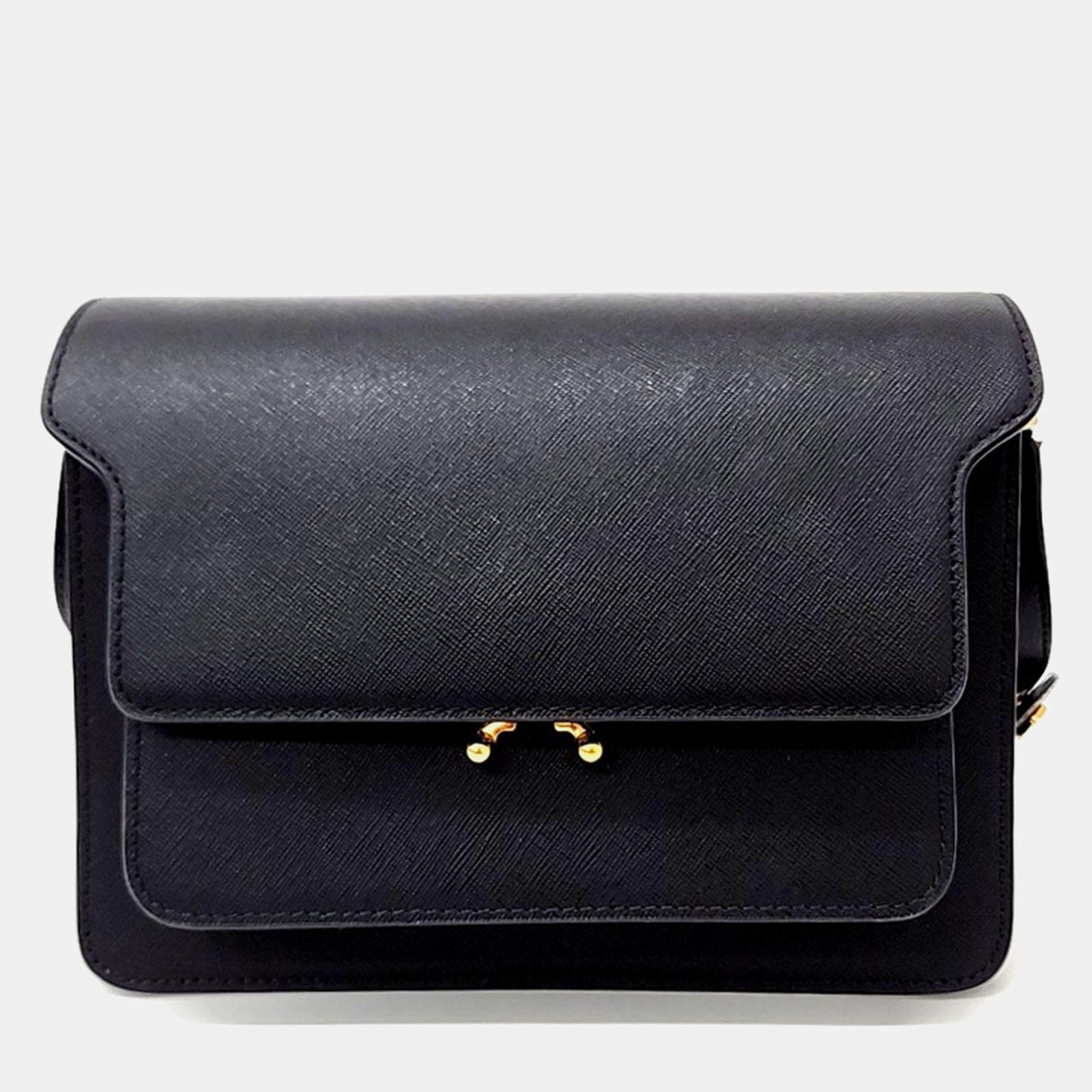 Marni Black Leather Trunk bag