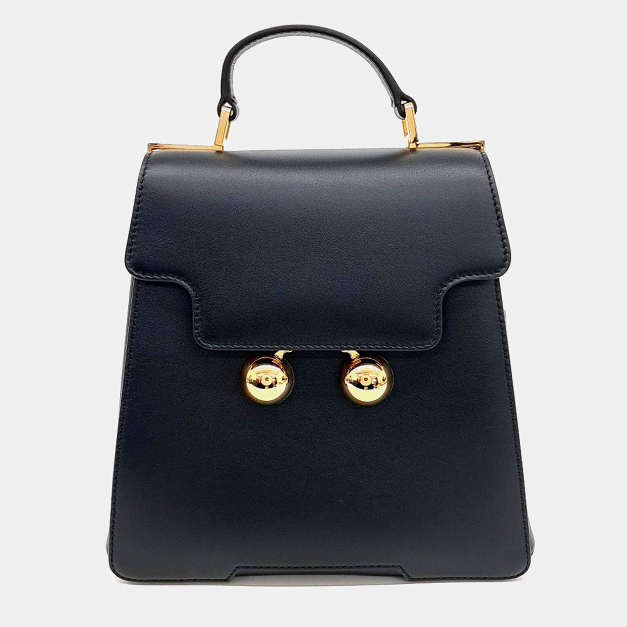Marni Black Leather Marni trunkaru backpack