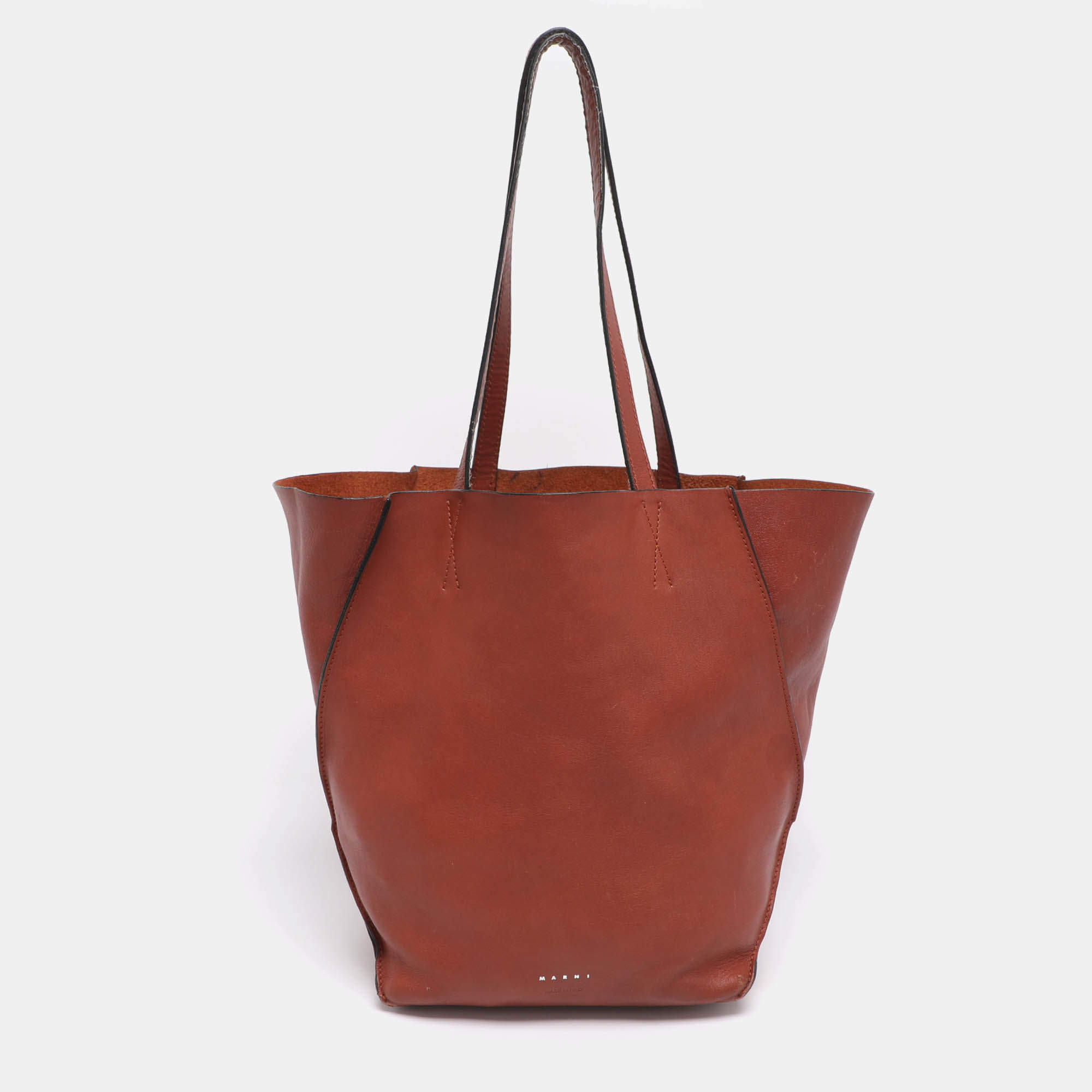 Pre Owned Marni Brown Leather Tote