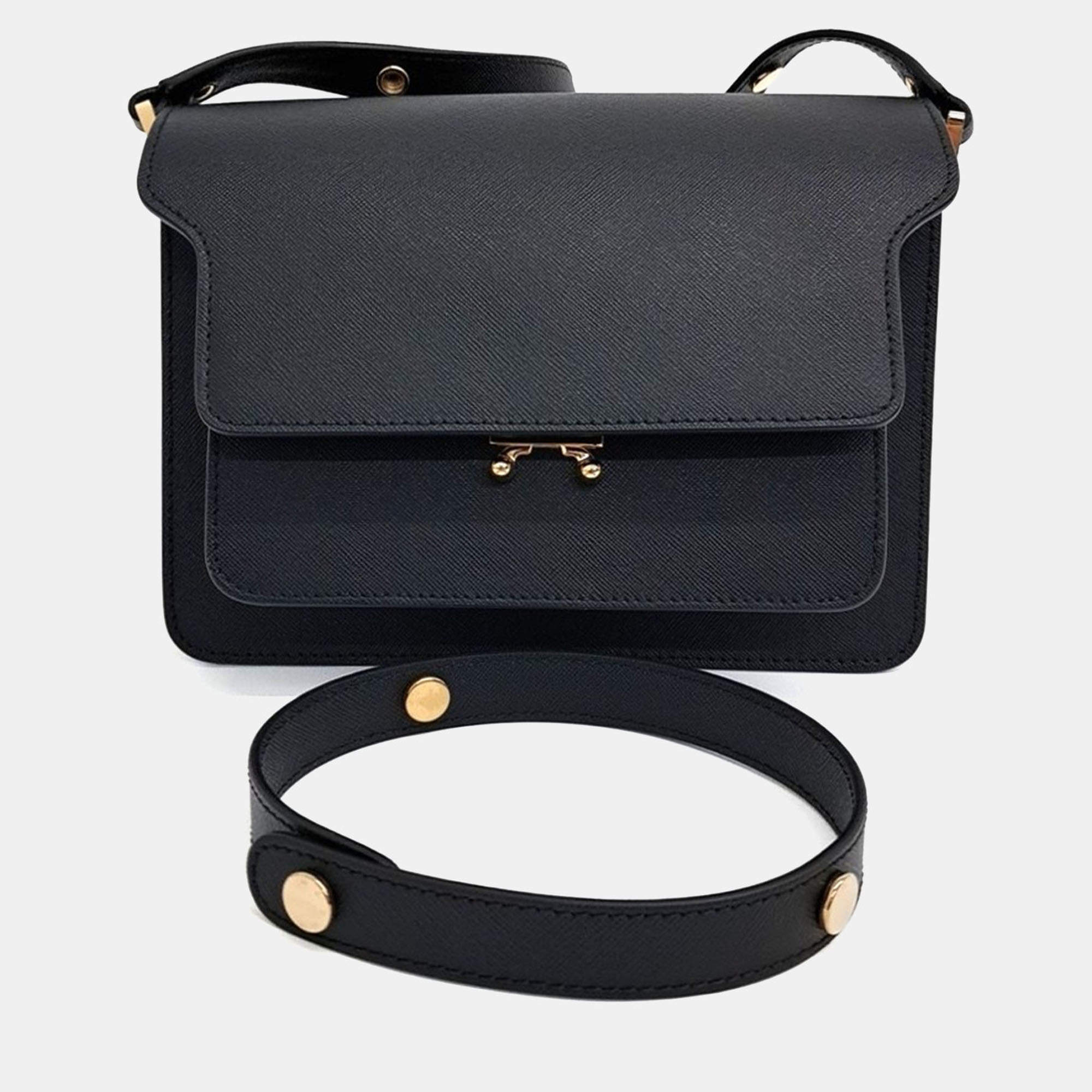 Pre Owned Marni Black Leather trunk bag