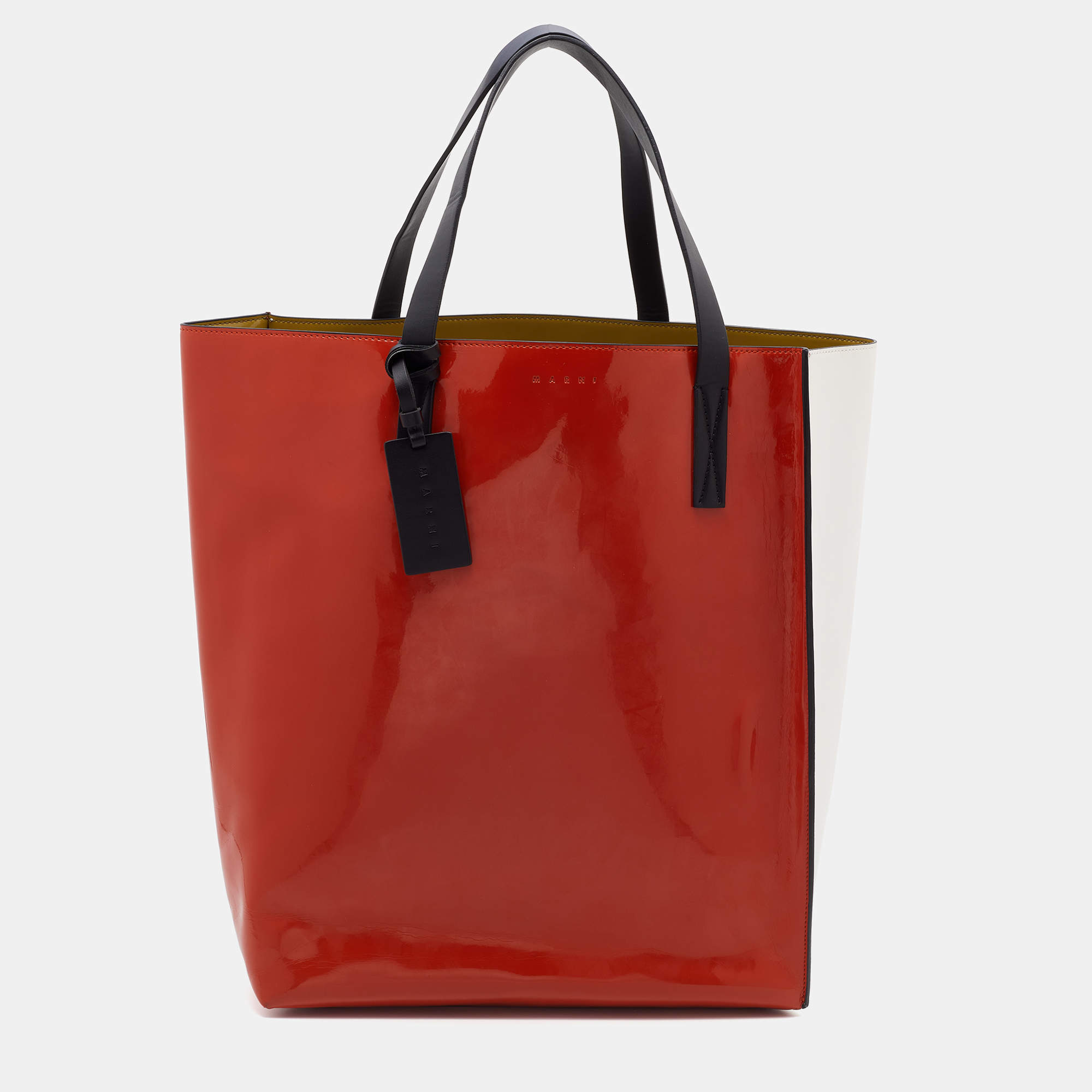 Pre Owned Marni Multicolor Patent Leather Shopper Tote