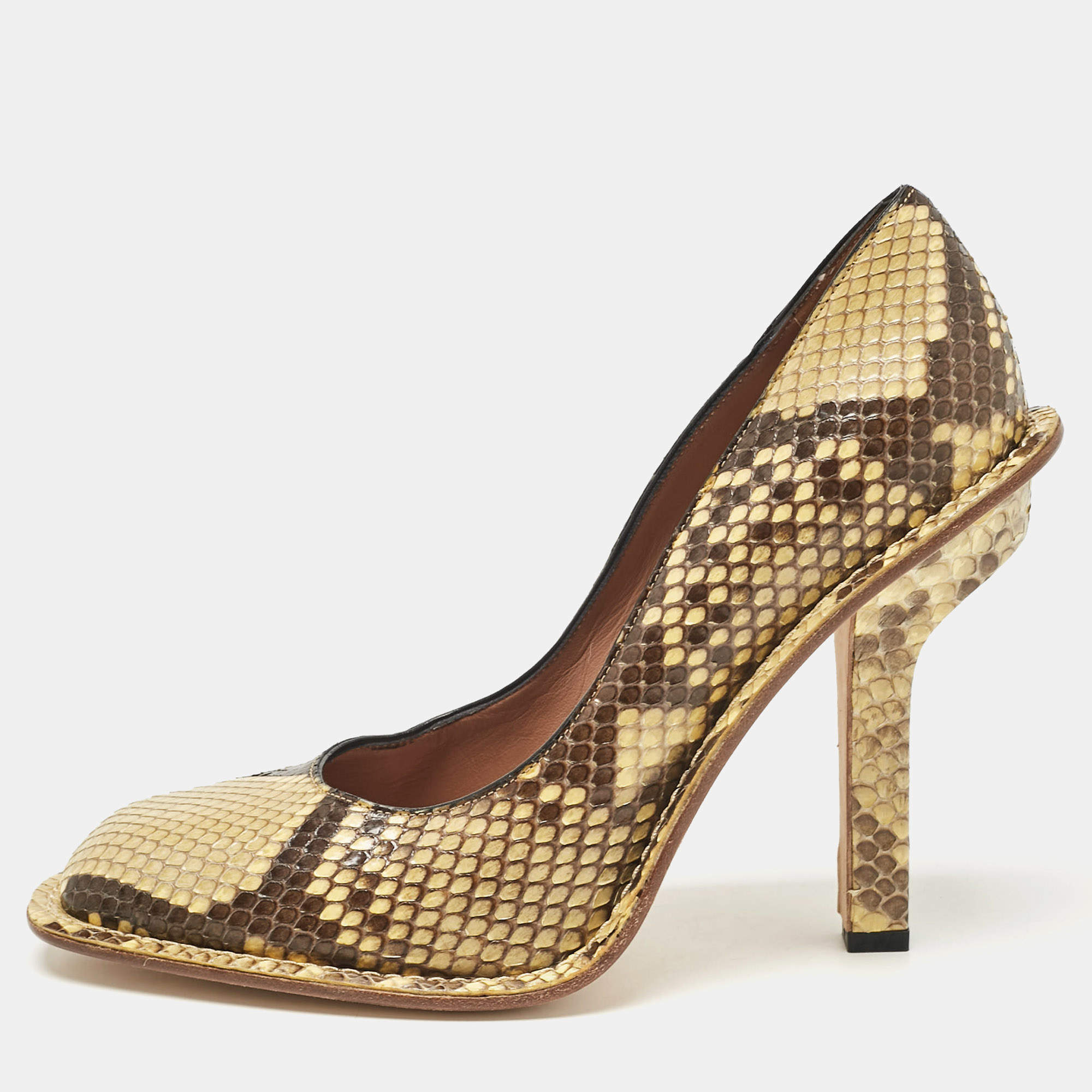 Marni Yellow/Black Python Pumps Size 40