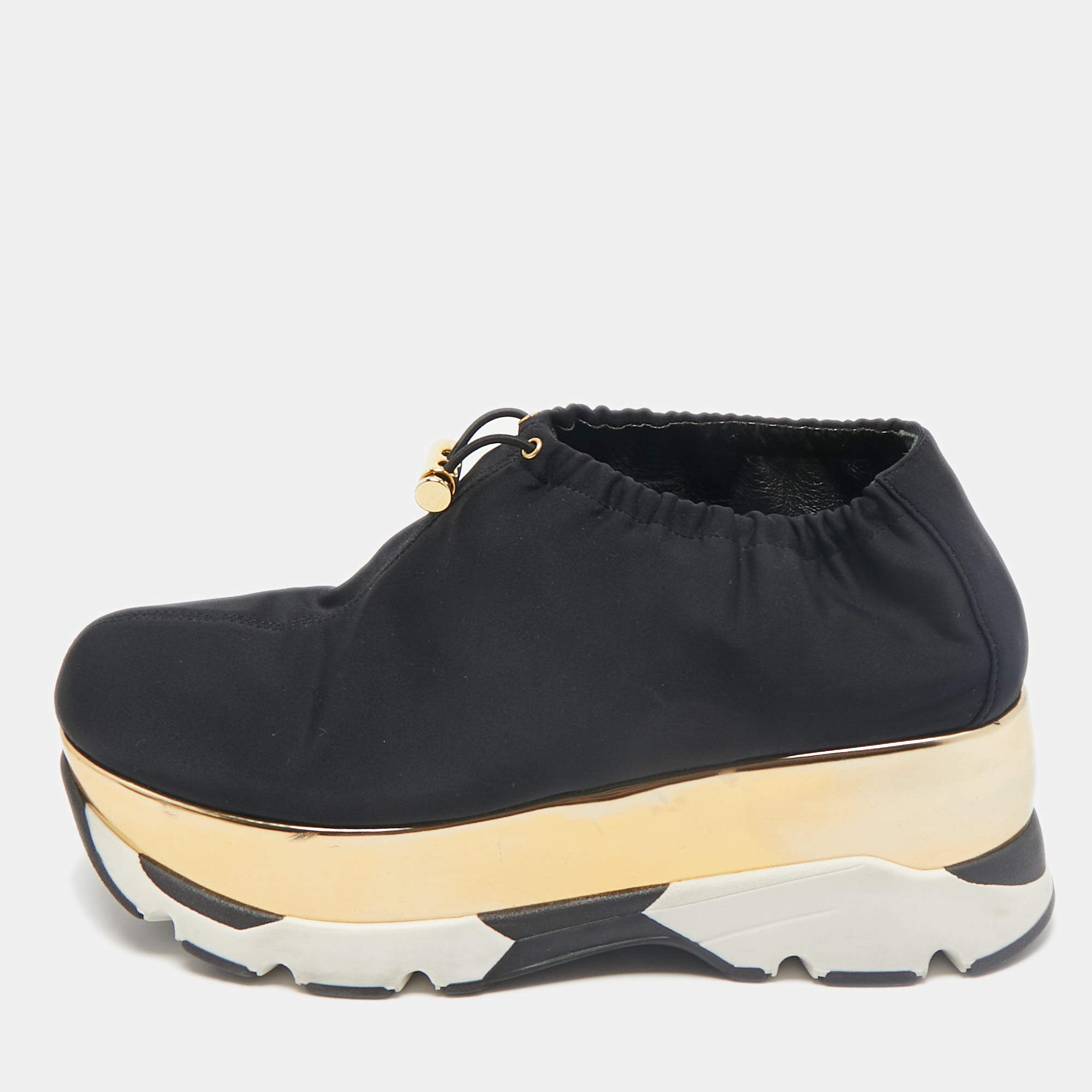 Marni Black Nylon Platform Bungee Sneakers Size 39