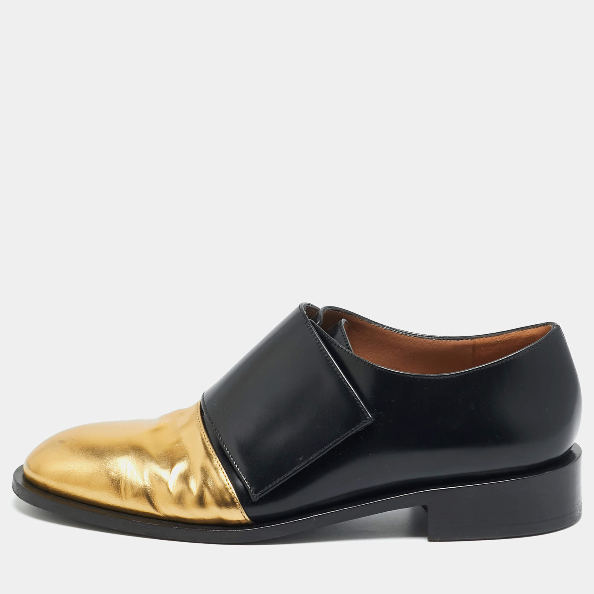 Pre Owned Marni Trunk Size 39.5 Black Leather Oxfords