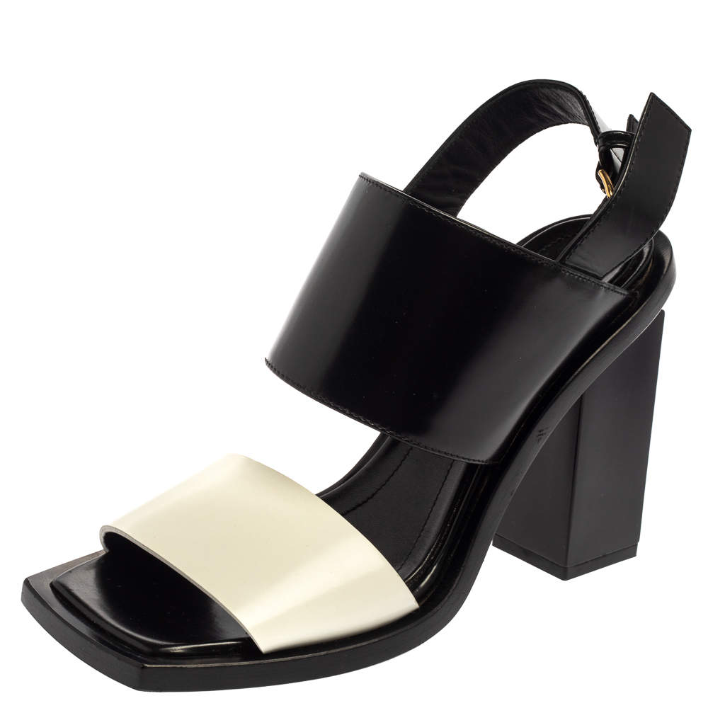 Marni Monochrome Leather Block Heel Sandals Size 38