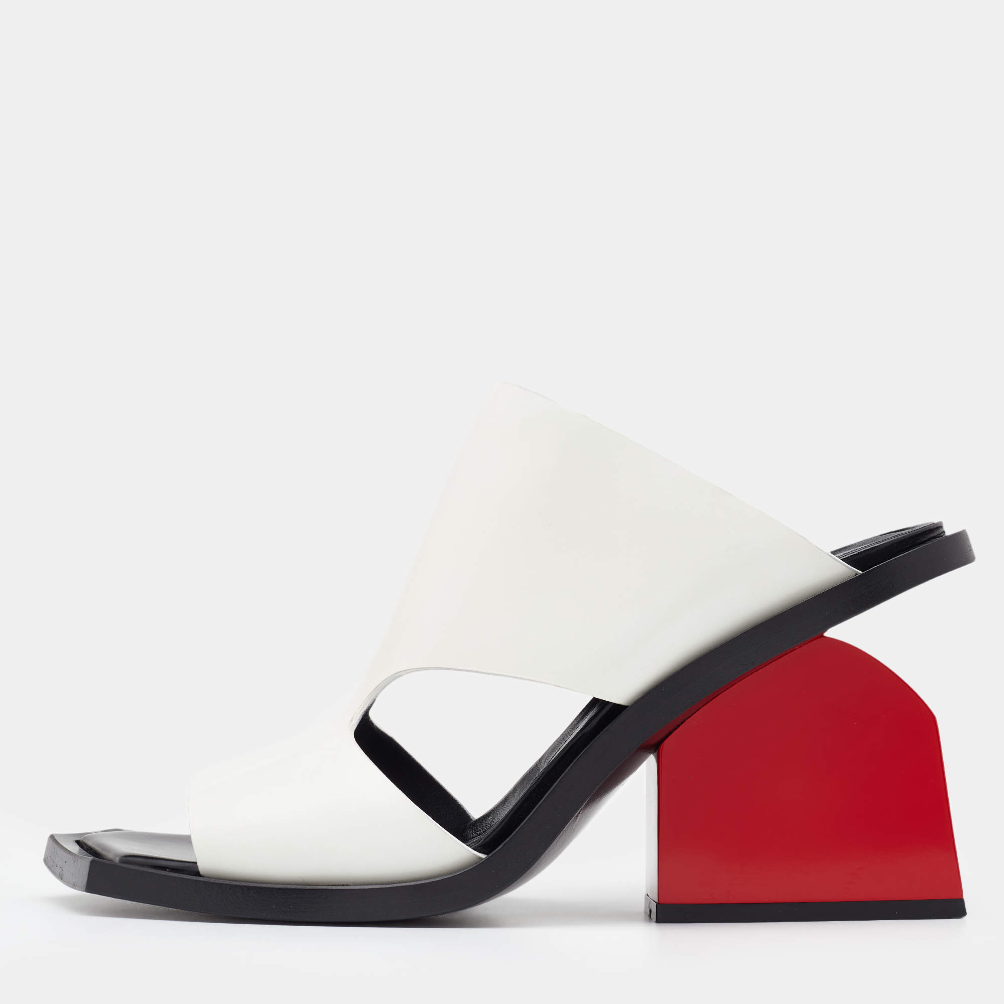 Pre Owned Marni White Leather Open Toe Slide Sandals Size 40