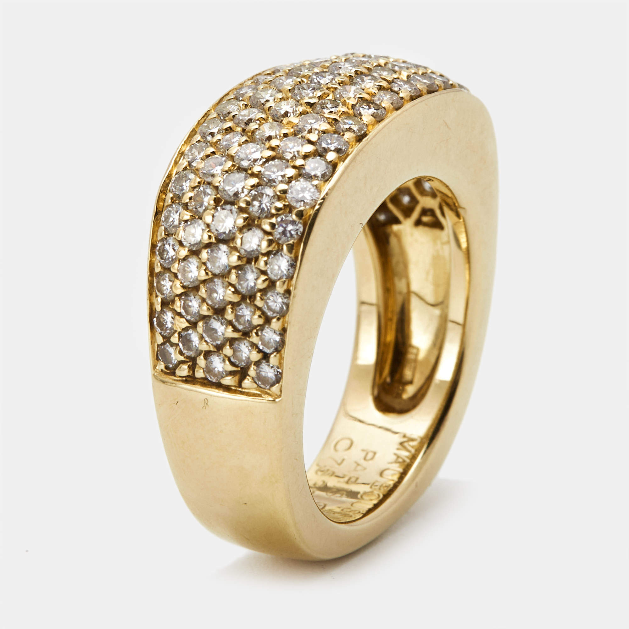 Mauboussin Diamonds 18k Yellow Gold Ring Size 54