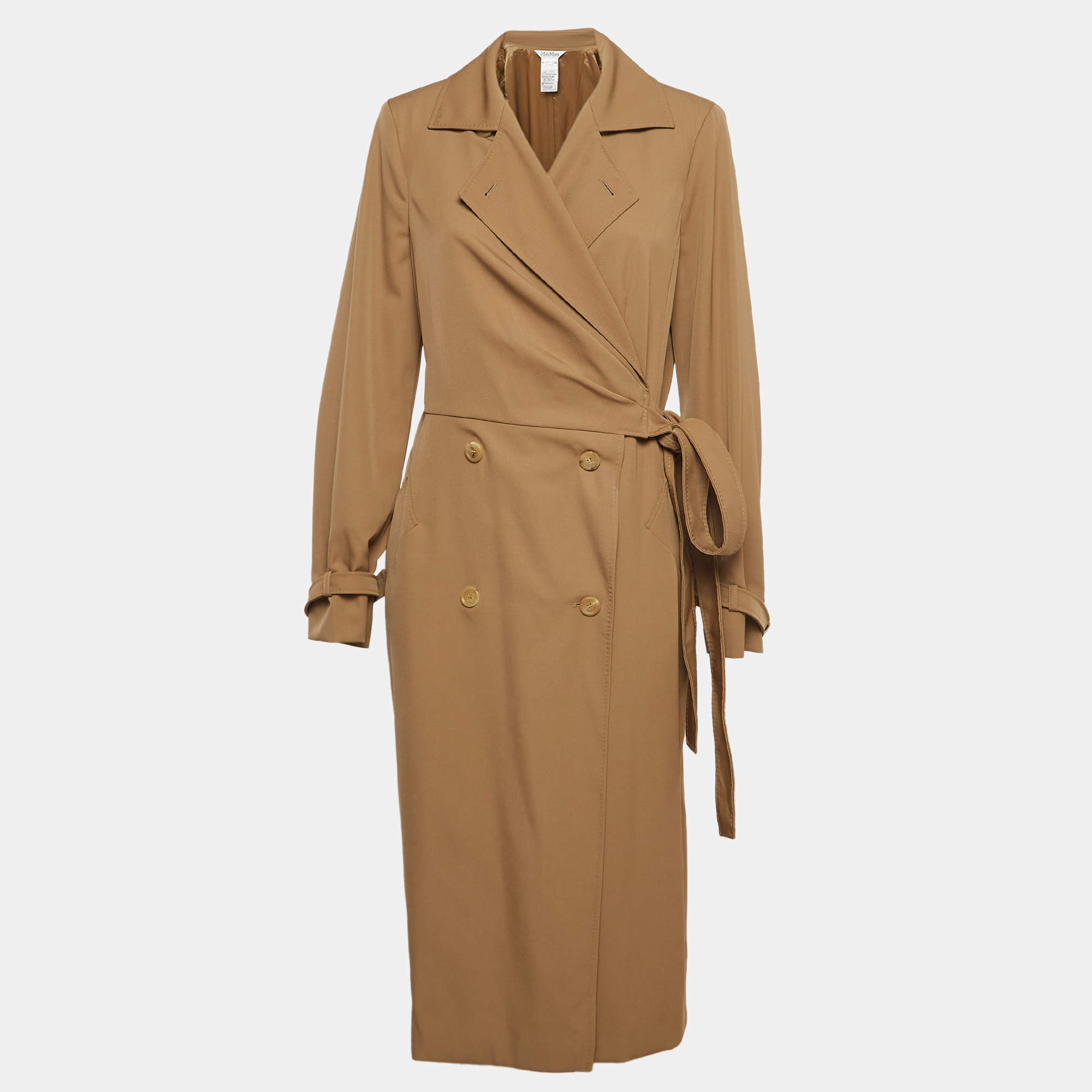Max Mara Brown Double Breasted Trench Coat L