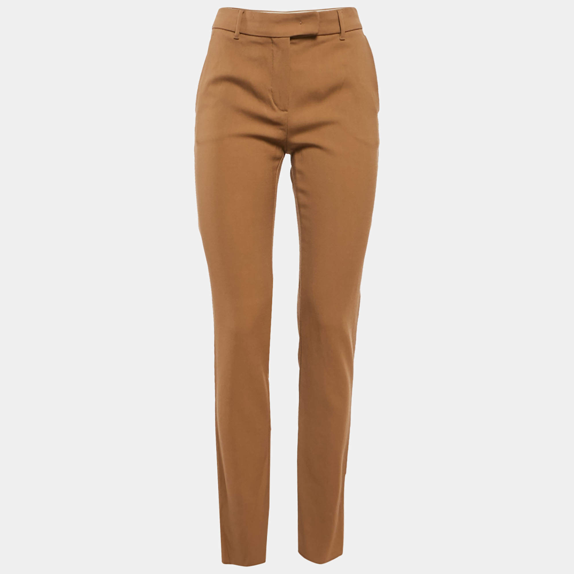 Max Mara Studio Brown Gabardine Formal Trousers S