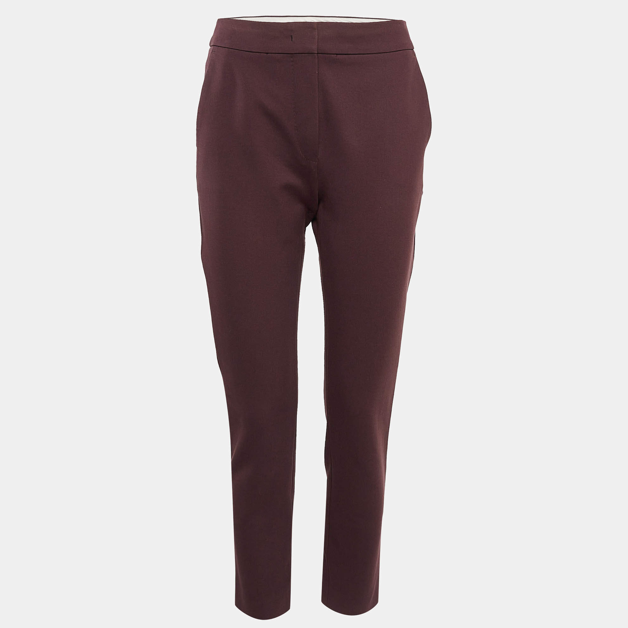 Max Mara Burgundy Jersey Formal Trousers S