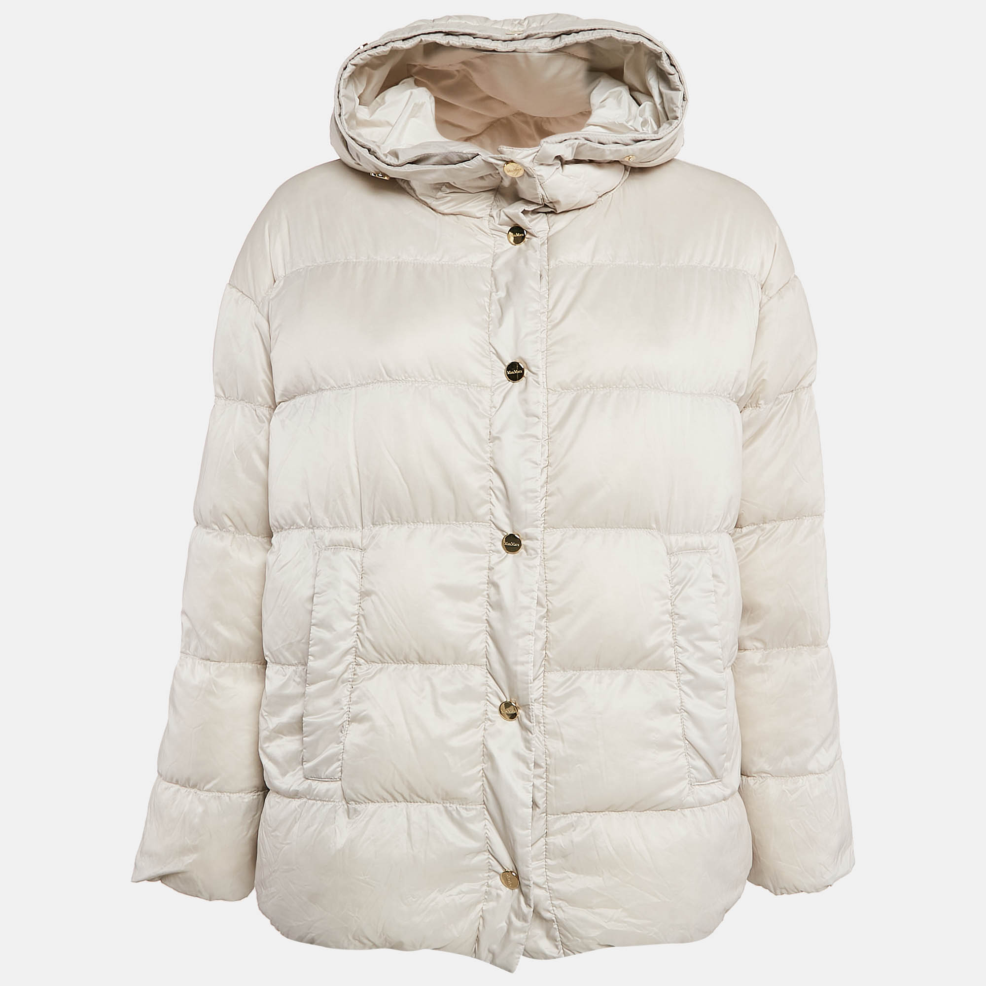 Max Mara The Cube Cream Polyamide Reversible Down Jacket S
