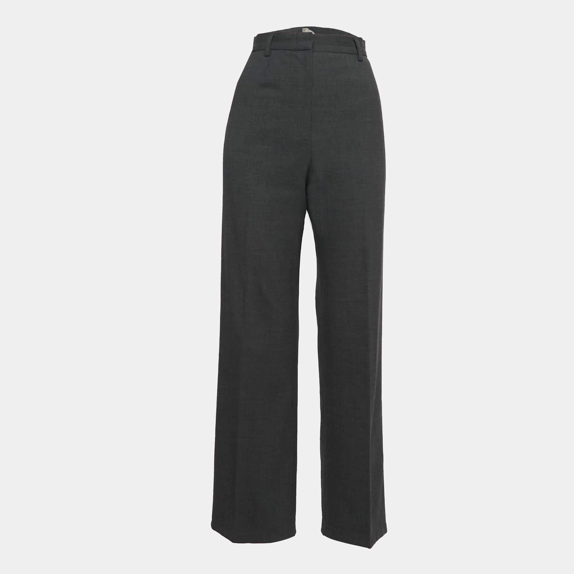 Max Mara Charcoal Grey Wool Formal Pants M