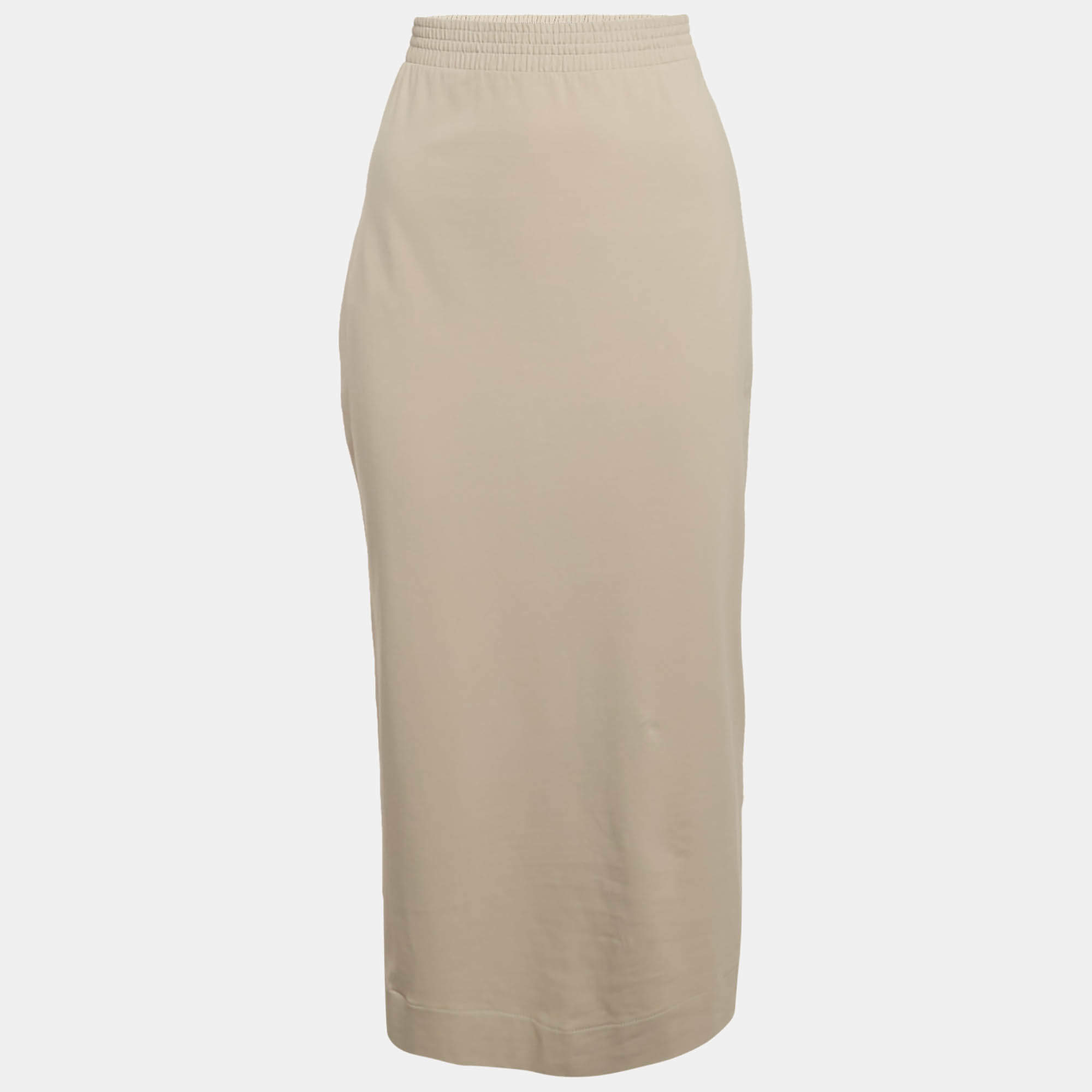 Pre Owned Max Mara Leisure Grey Jersey Midi Skirt S