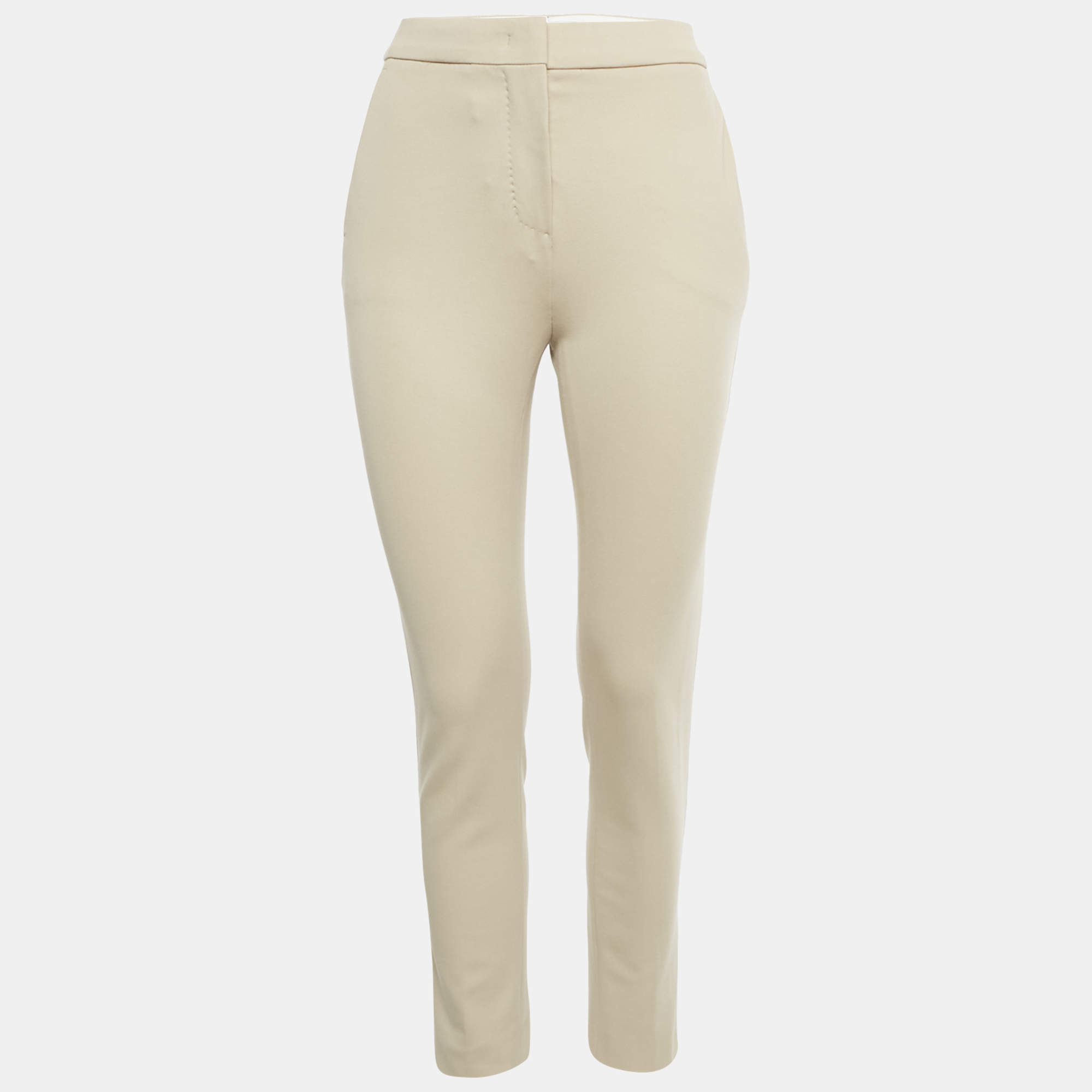 Pre Owned Max Mara Beige Crepe Formal Trousers S 