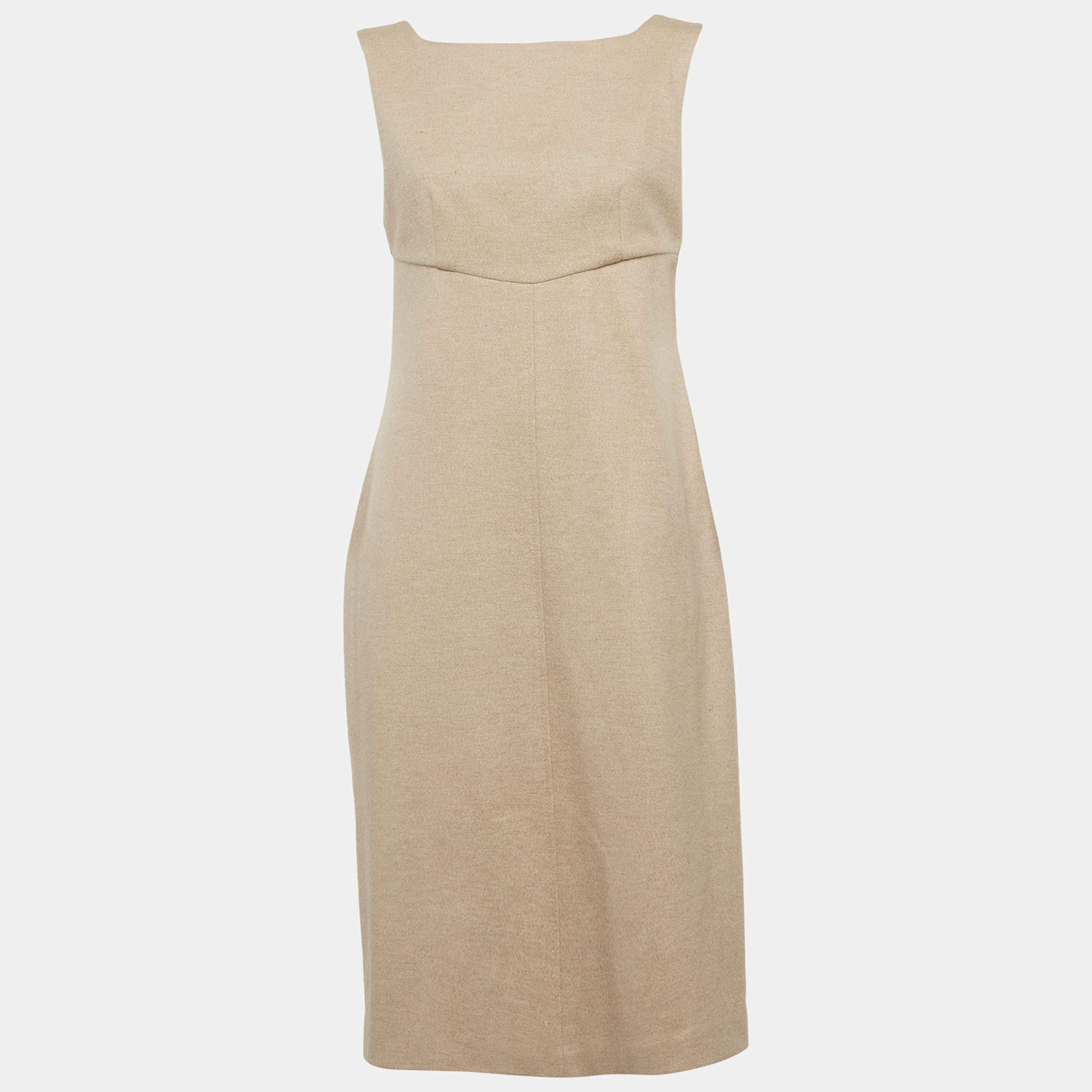 مملوكة مسبقًا Max Mara Beige Felt A-Line Midi Dress M