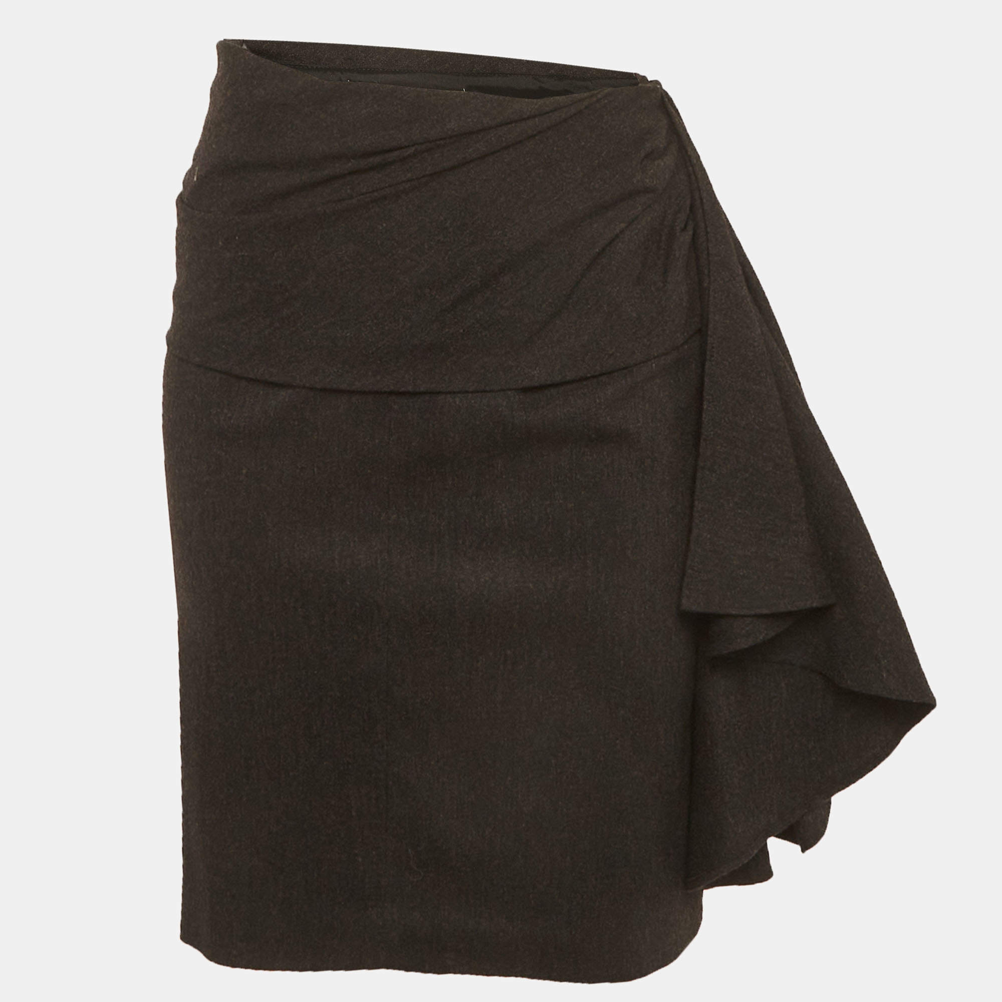 Pre Owned Max Mara Grey Wool Skirt S