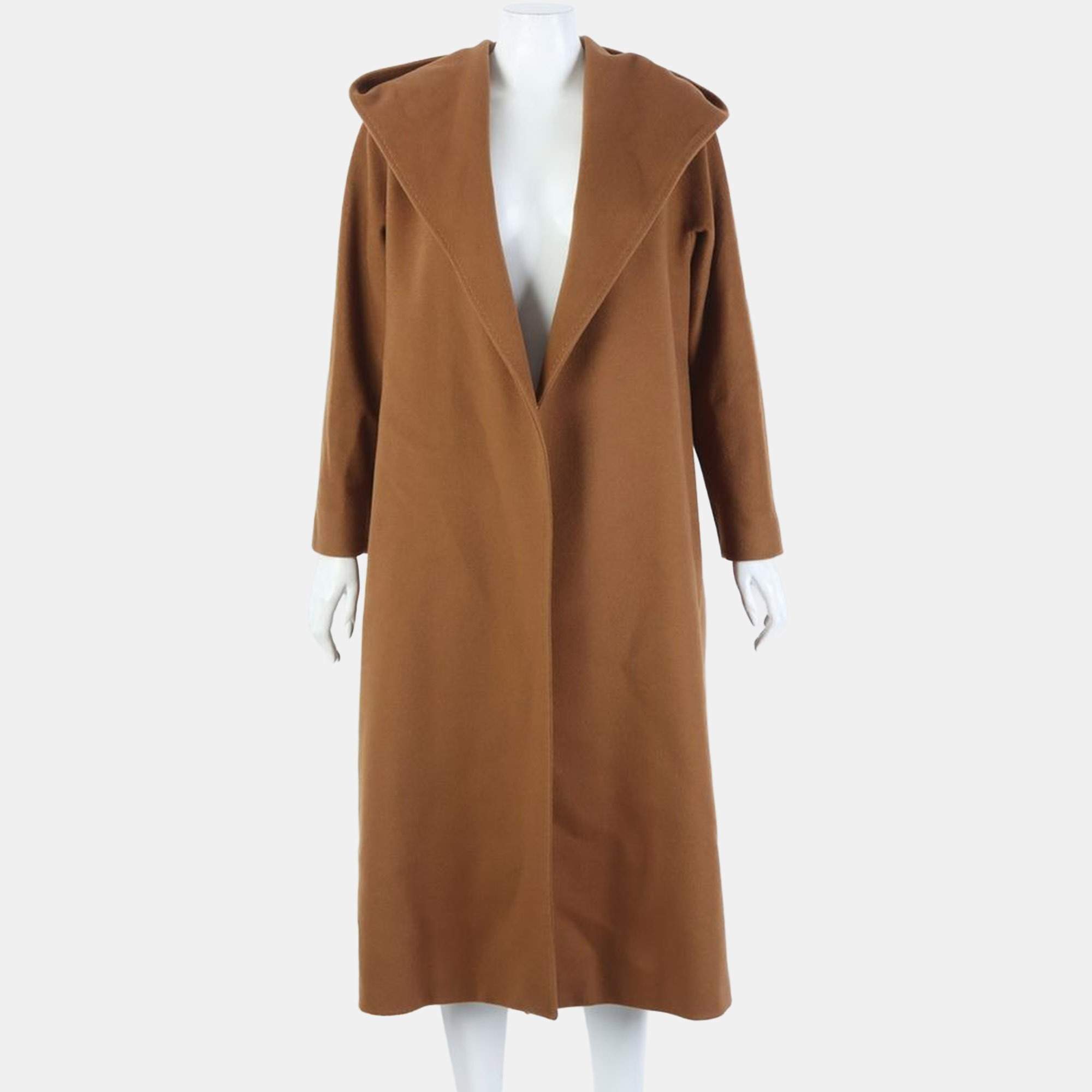 Pre Owned Max Mara Brown Studio hooded coat Size FR 34