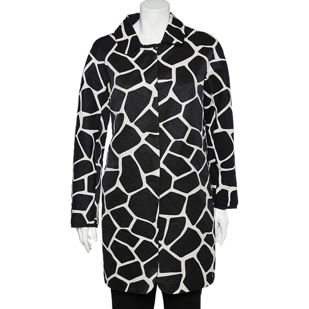 S'Max Mara Monochrome Printed Reversible Vada Coat L