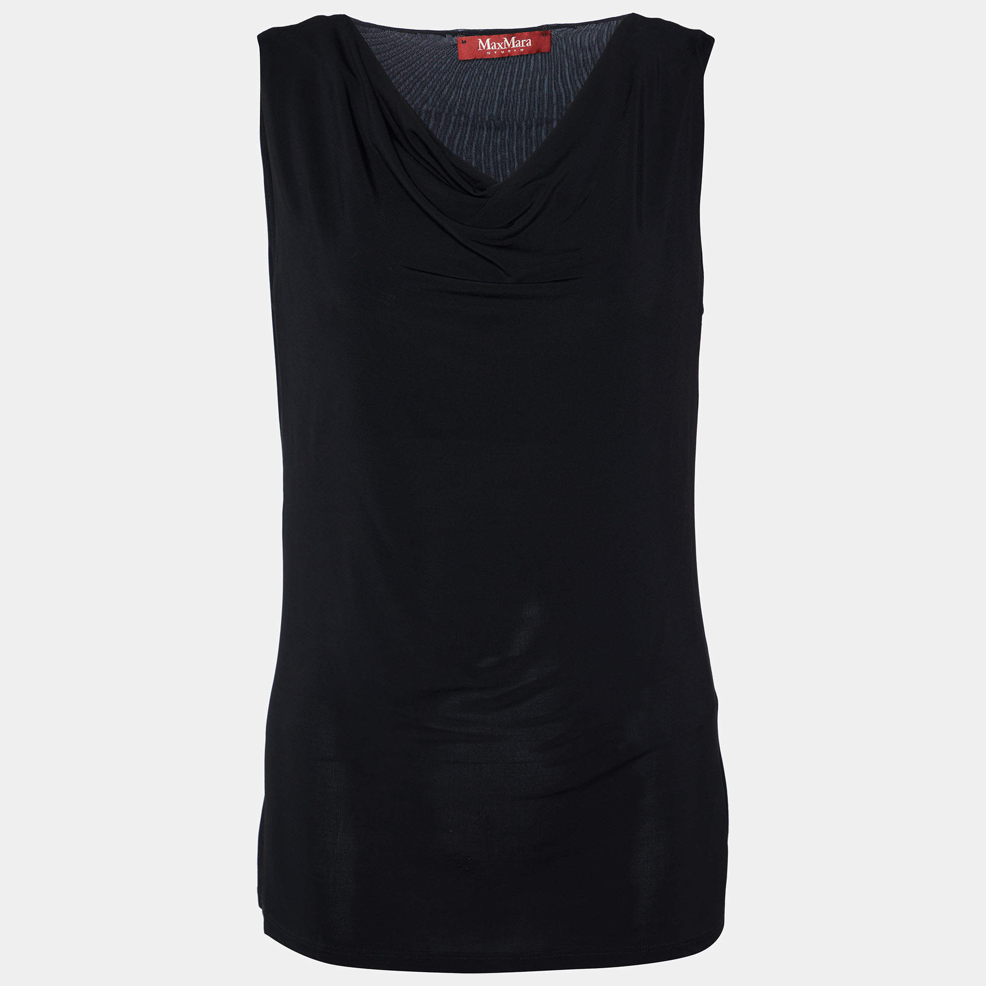 مملوكة مسبقًا Max Mara Studio Black Jersey Sleeveless Tank Top M