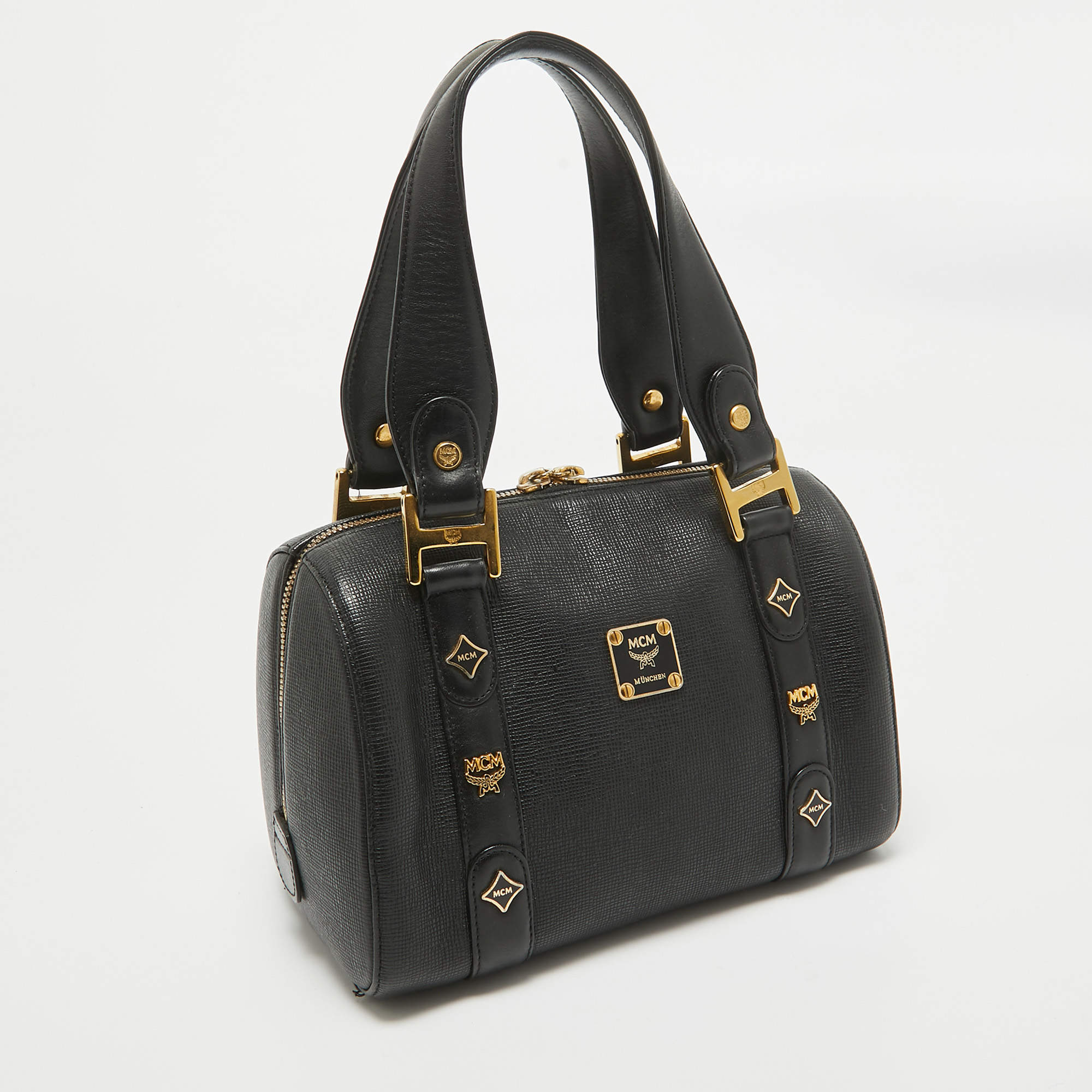 Buy Black leather MCM handbag