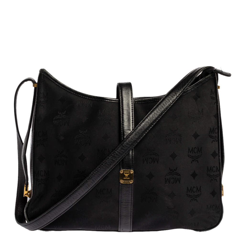 mcm shoulder bag black