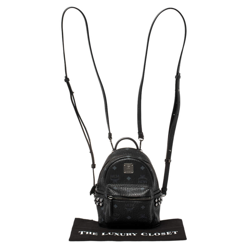 Mini Stark Side Studs Backpack in Visetos Black