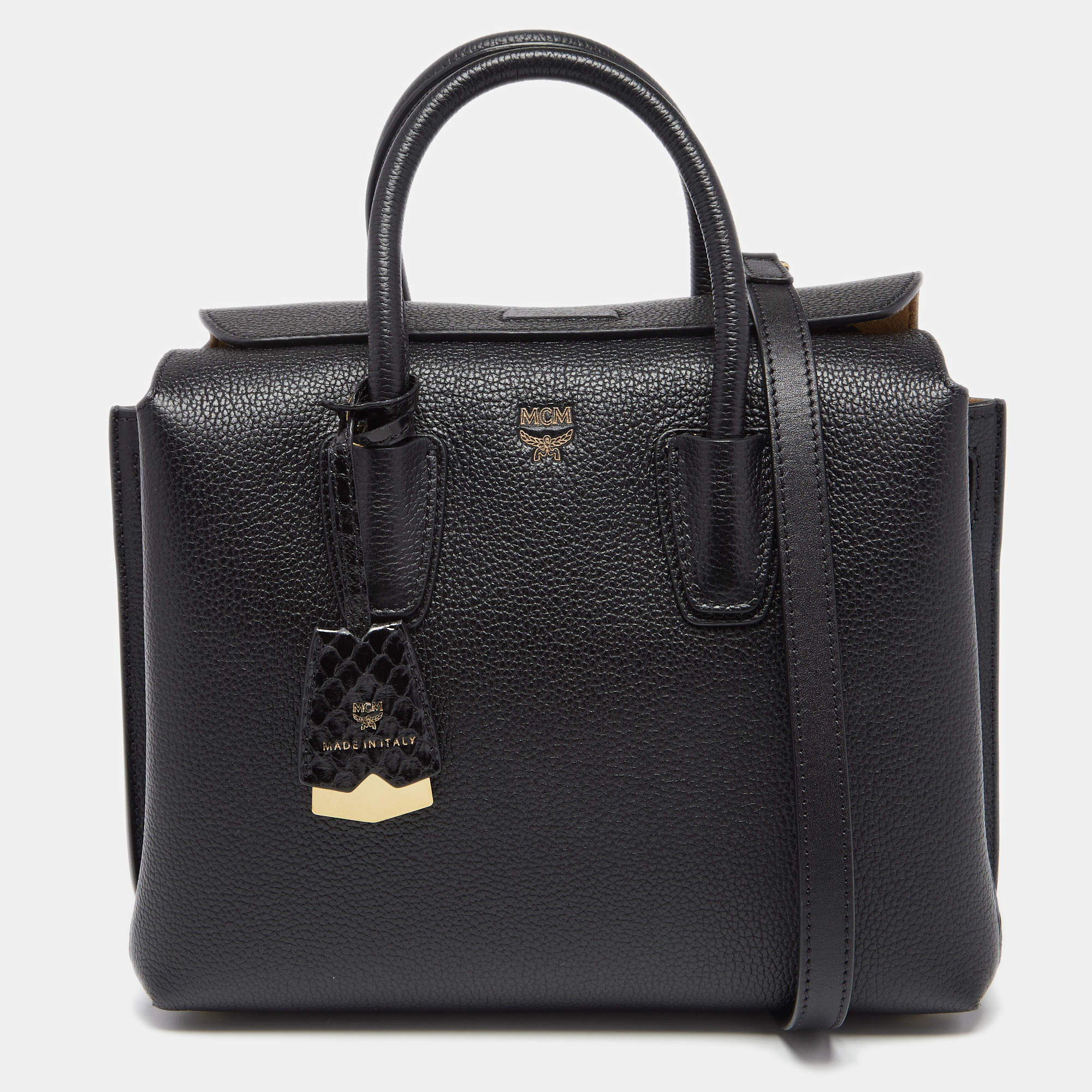 Pre Owned MCM Black Leather Milla Tote