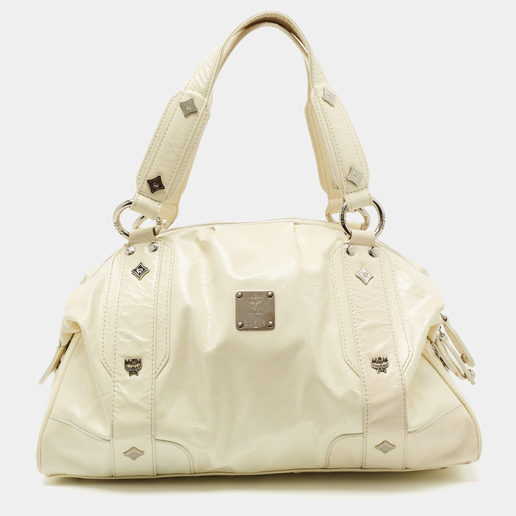Sold! MCM leather cream shoulder bag