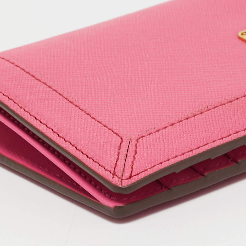 Mcm Pink Leather Bifold Long Wallet