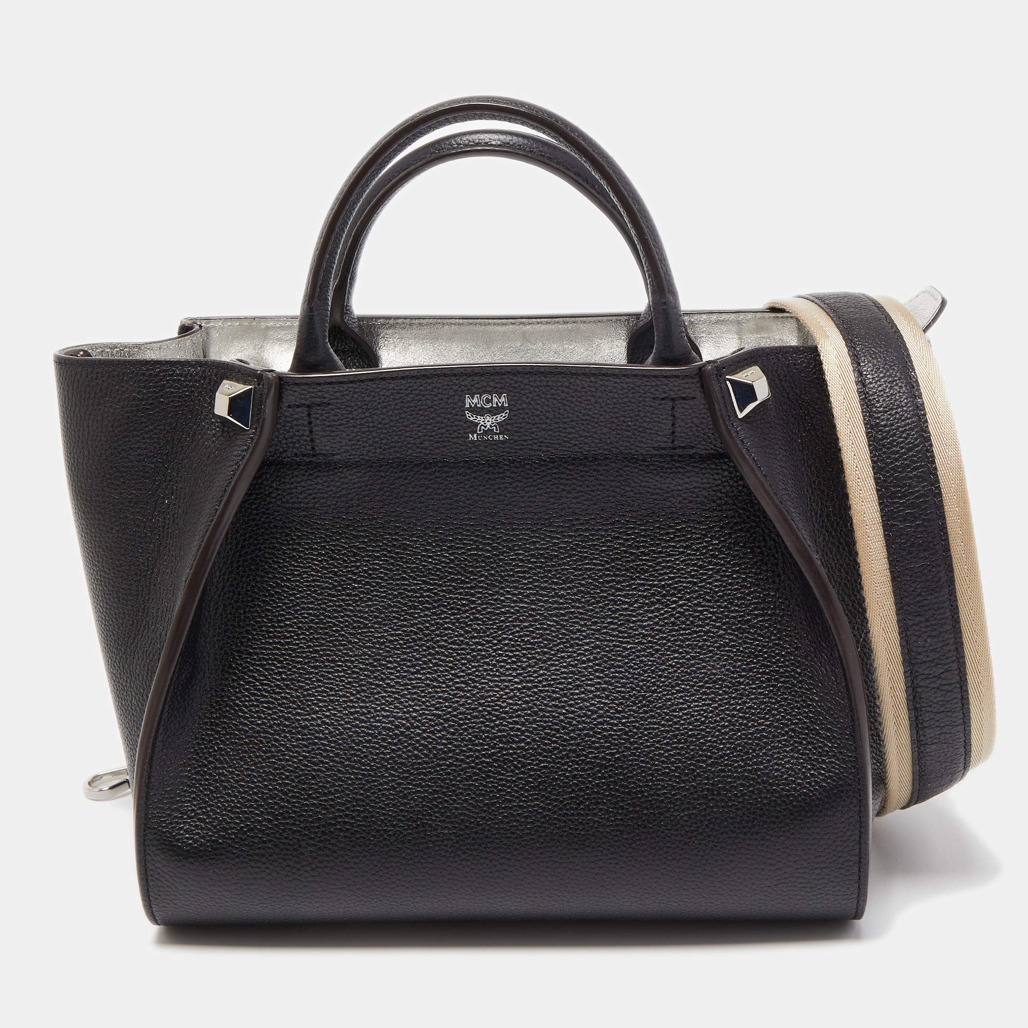 MCM Black Leather Tote