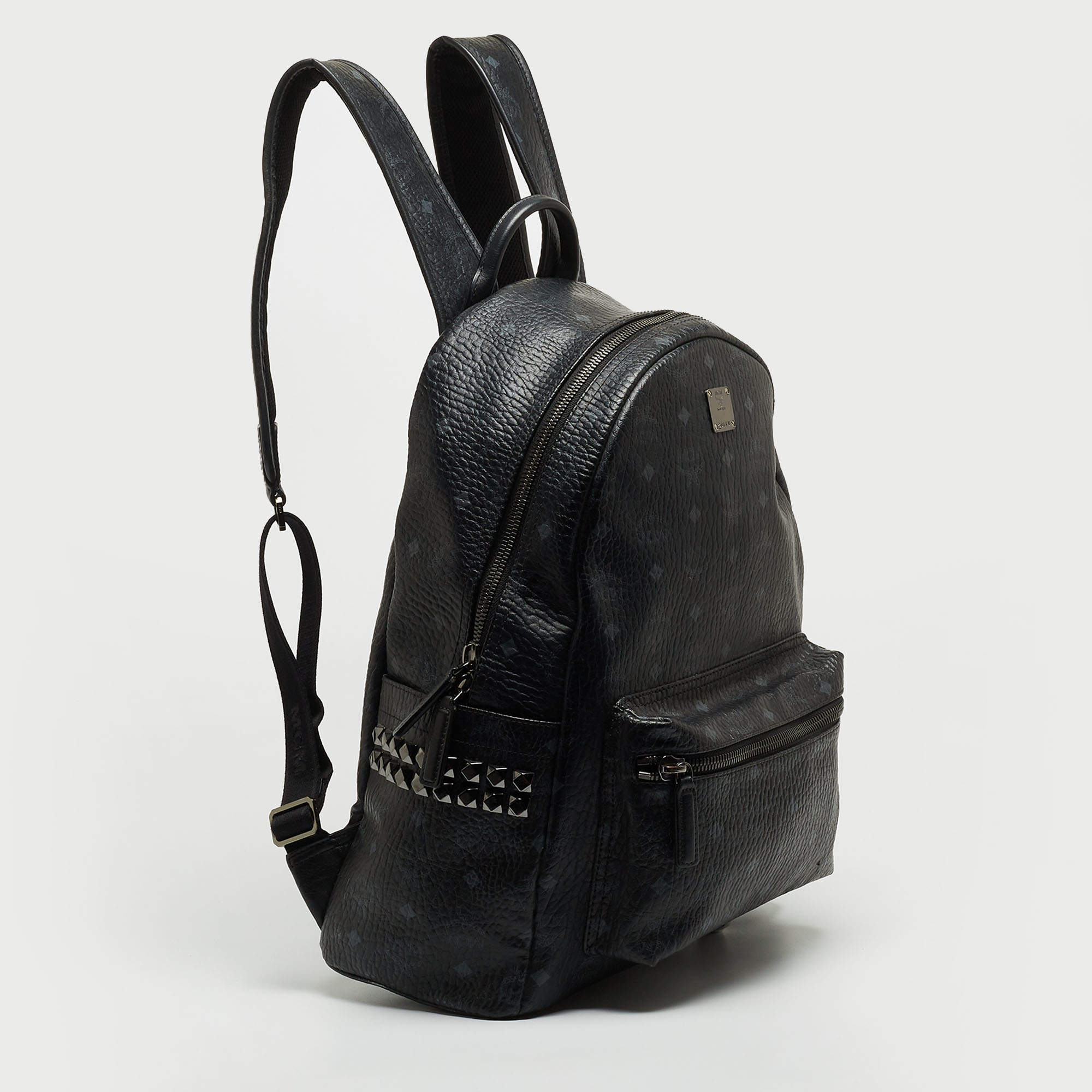 Mcm Medium Stark Leather Backpack - Black