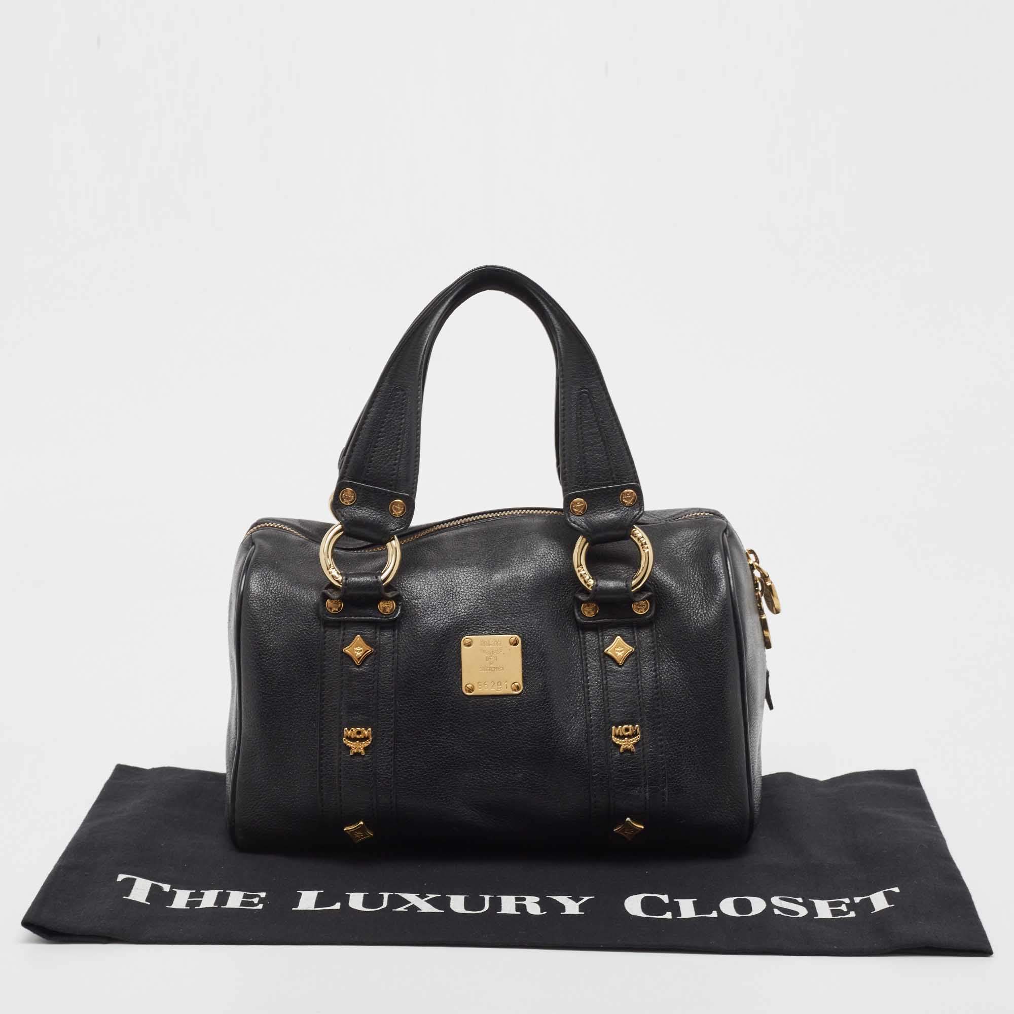 Mcm black boston discount bag