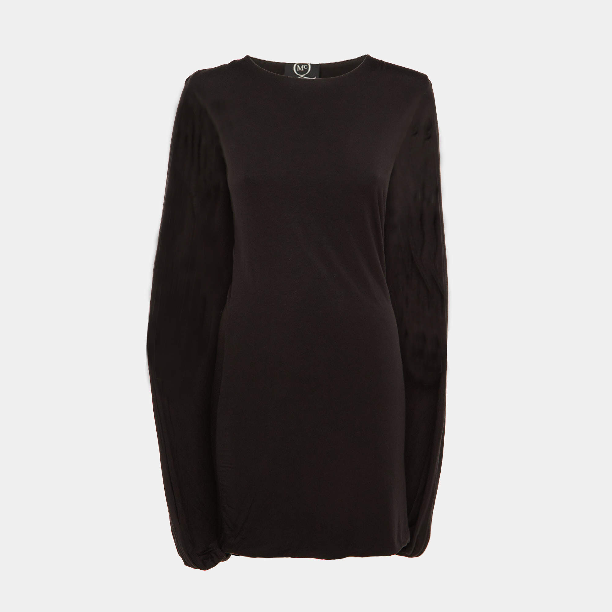 Pre Owned McQ by Alexander McQueen Black Jersey Gathered Mini Dress M