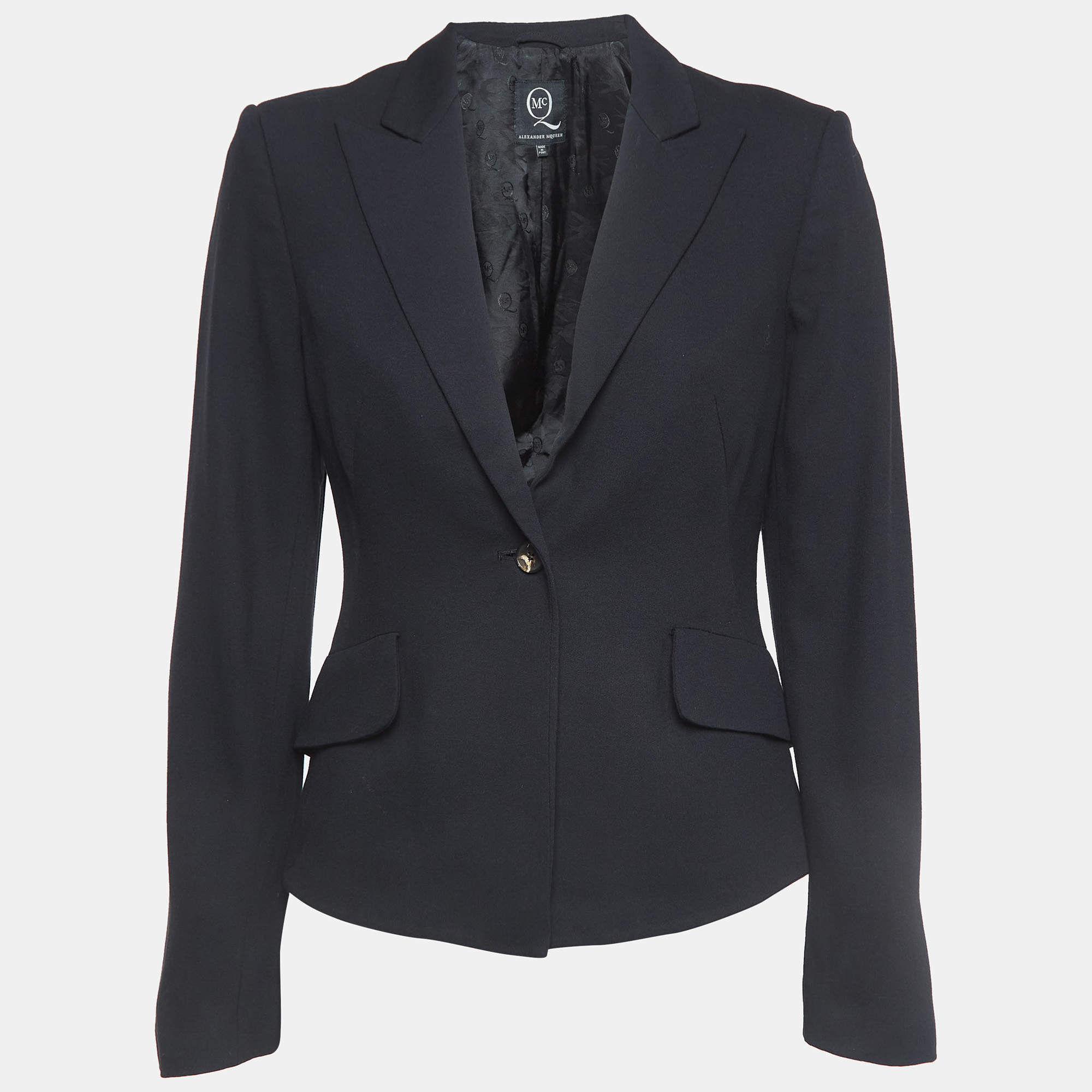 McQ by Alexander McQueen Black Crepe Blazer S