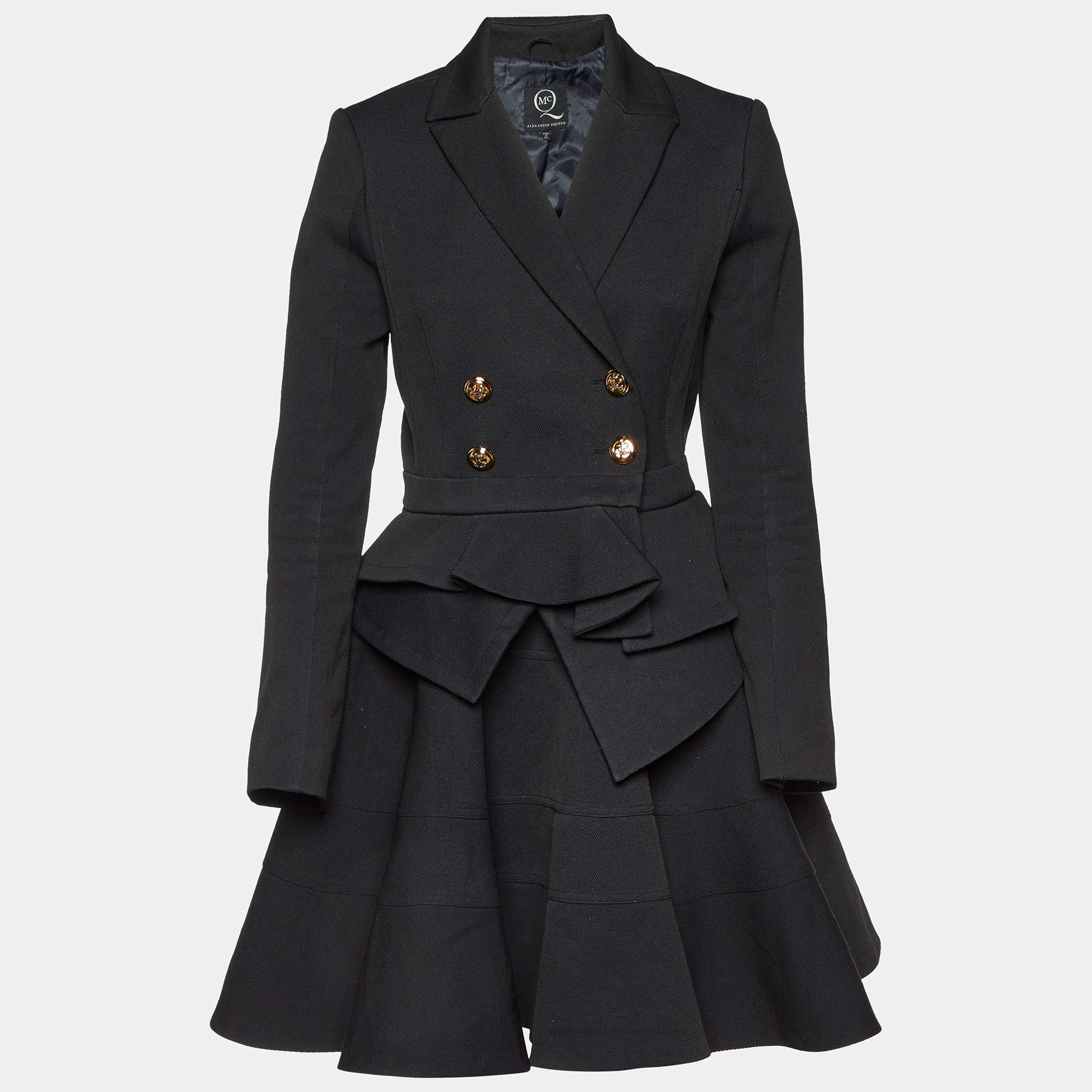 McQ by Alexander McQueen Ribbed Wool Blend Blazer & Skirt Set S