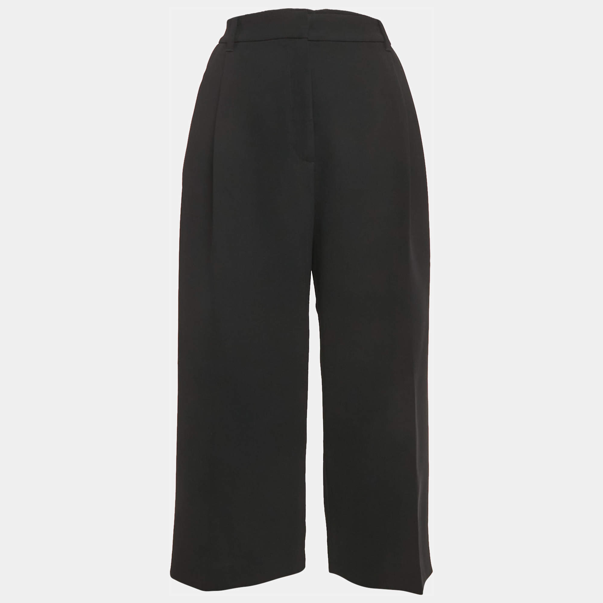 McQ by Alexander McQueen Black Crepe Pleated Culottes M