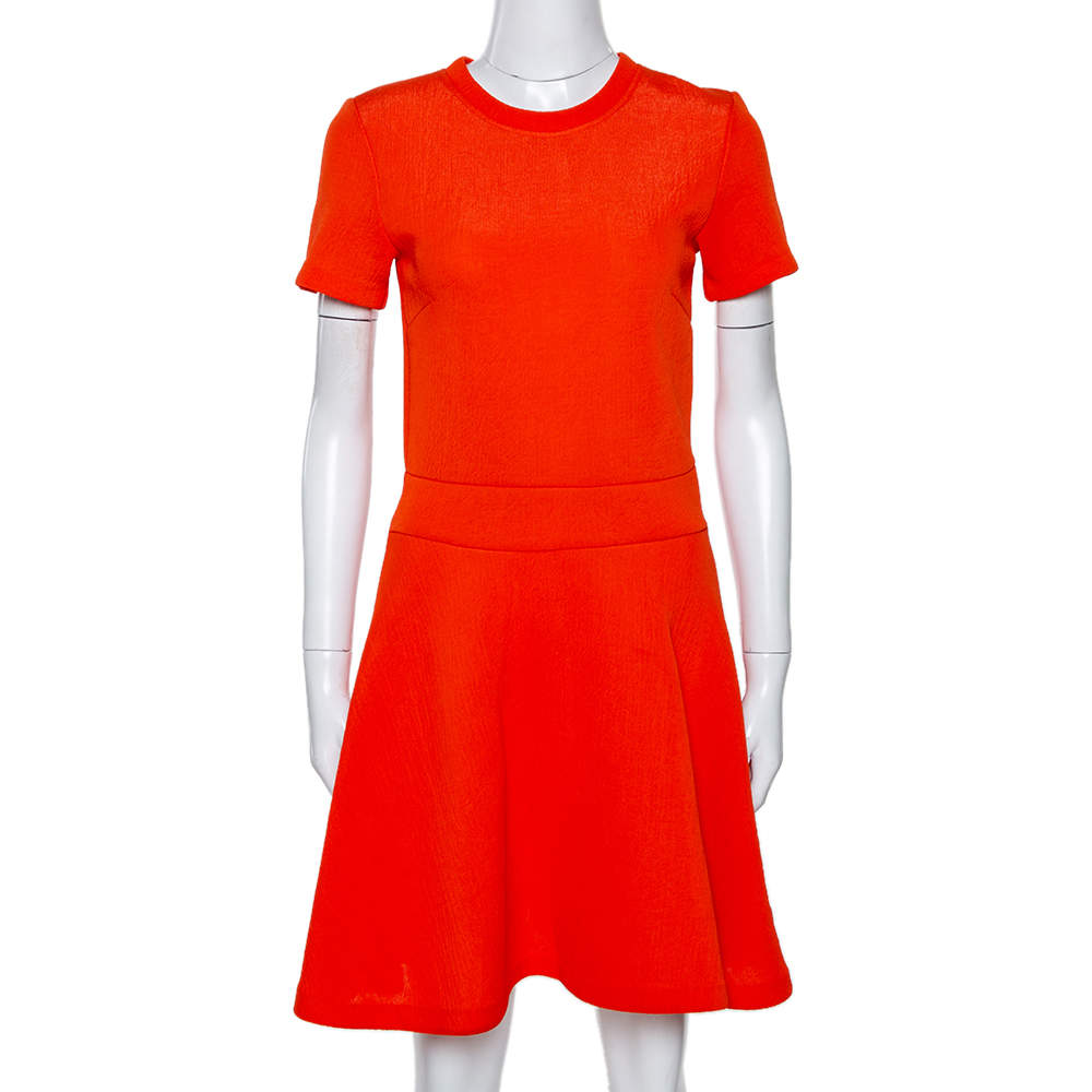McQ by Alexander McQueen Orange Knit A Line Dress S
